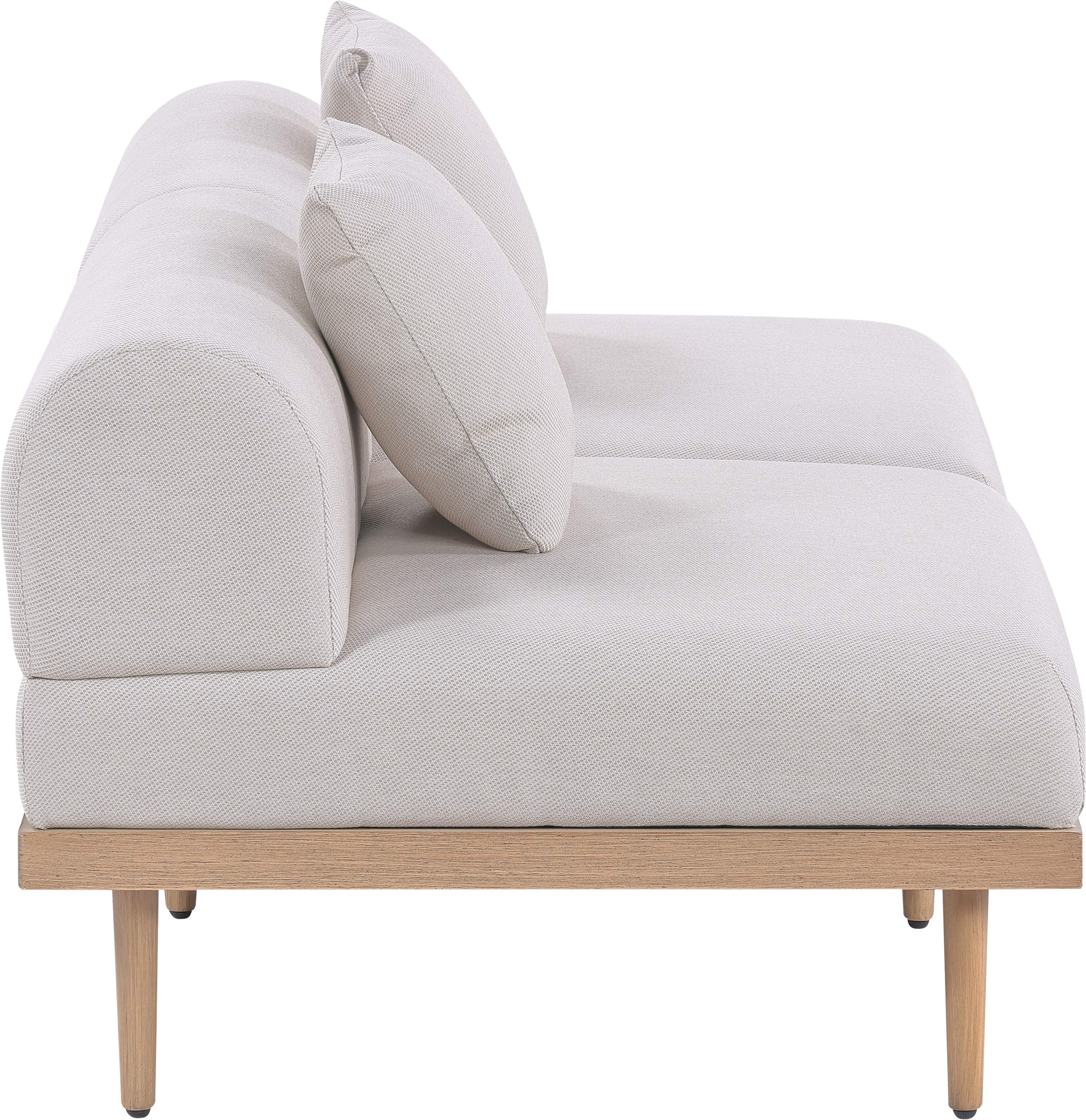 Laguna - 2 Piece Resilient Water Resistant Fabric 71" Outdoor Patio Modular Loveseat - Beige