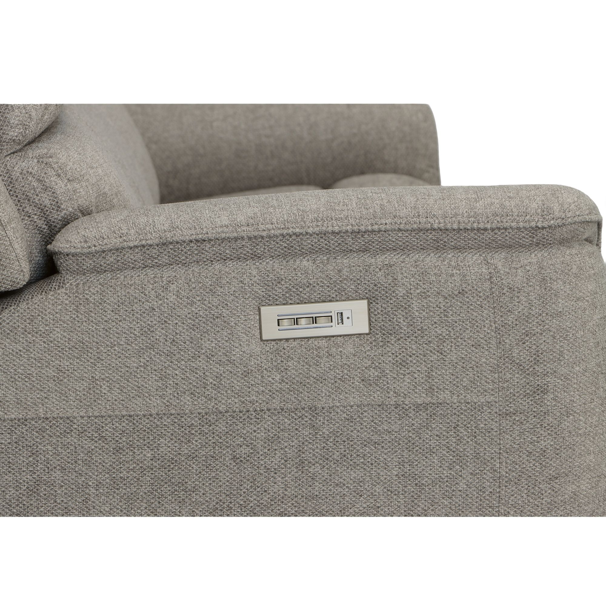 Henry - Power Reclining Sofa With Power Headrests & Lumbar - Fog, gray, view 5