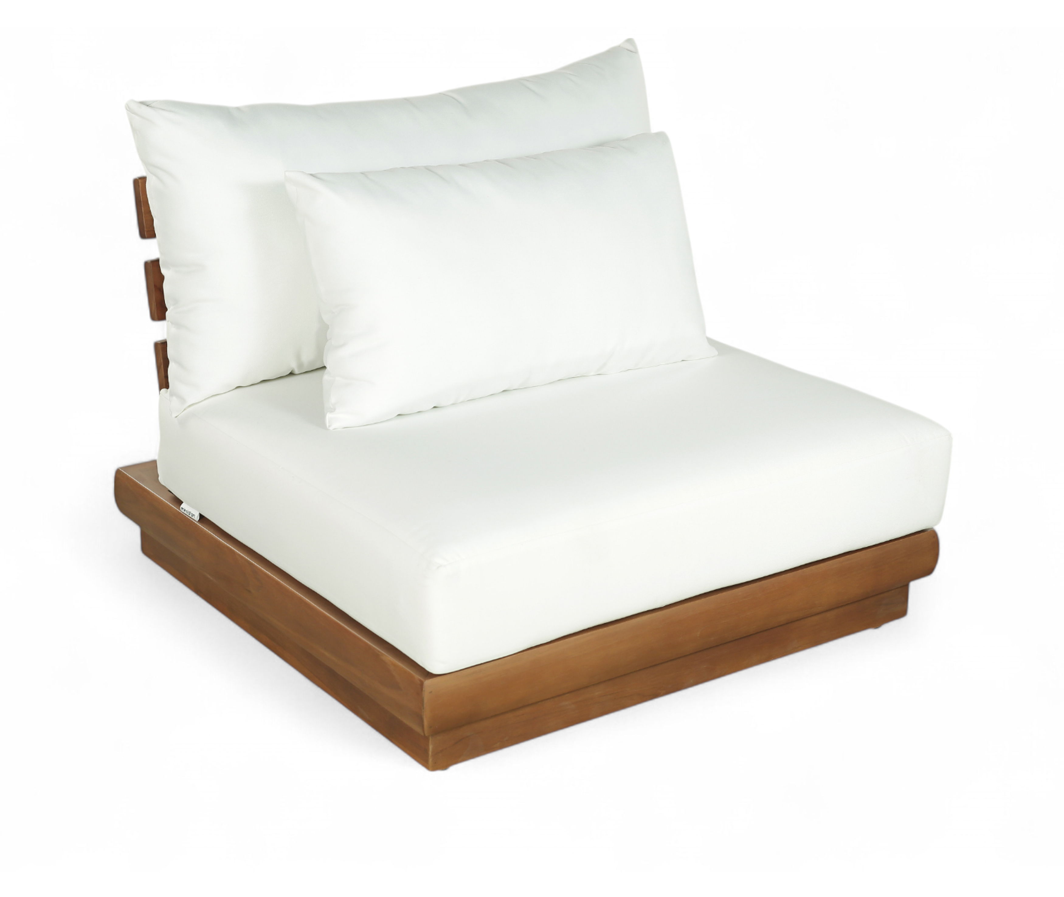 Water Resistant Fabric Upholstered Outdoor Patio Modular Armless Chair