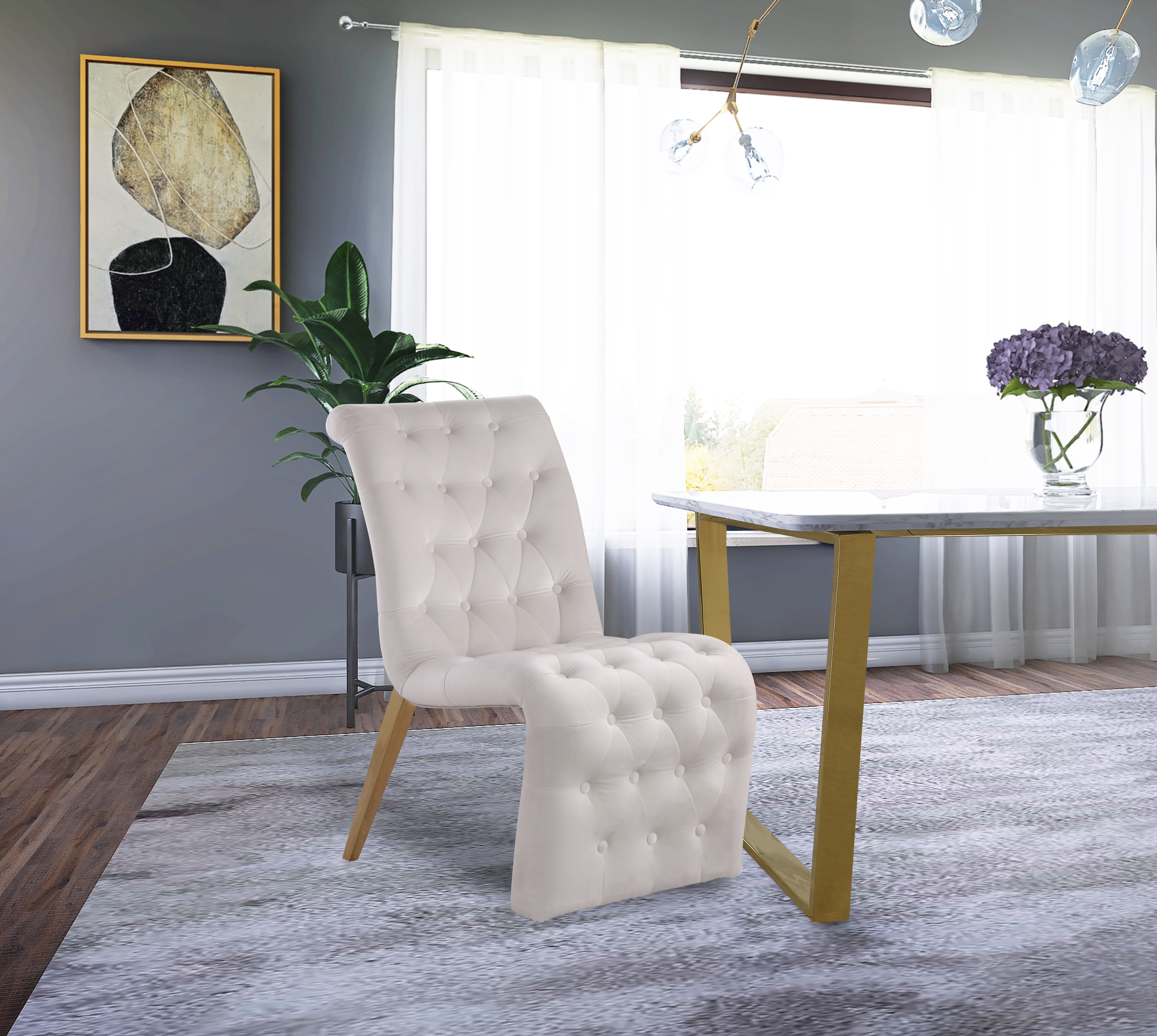 Curve - Dining Chair (Set of 2) - Cream