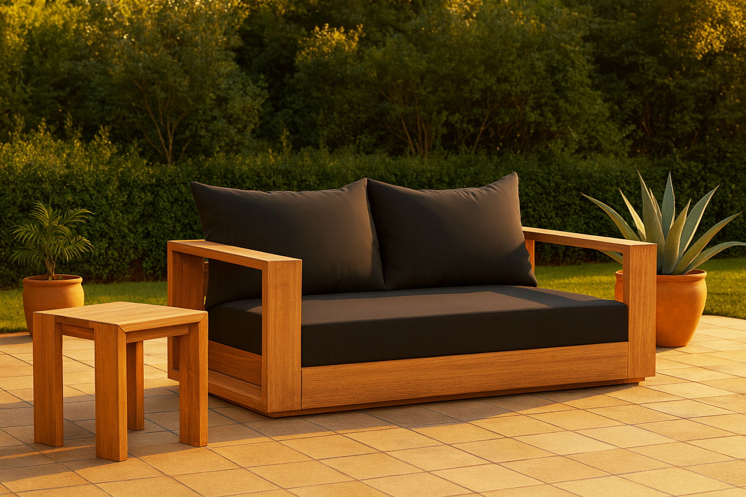 Tulum - Water Resistant Outdoor Loveseat - Black
