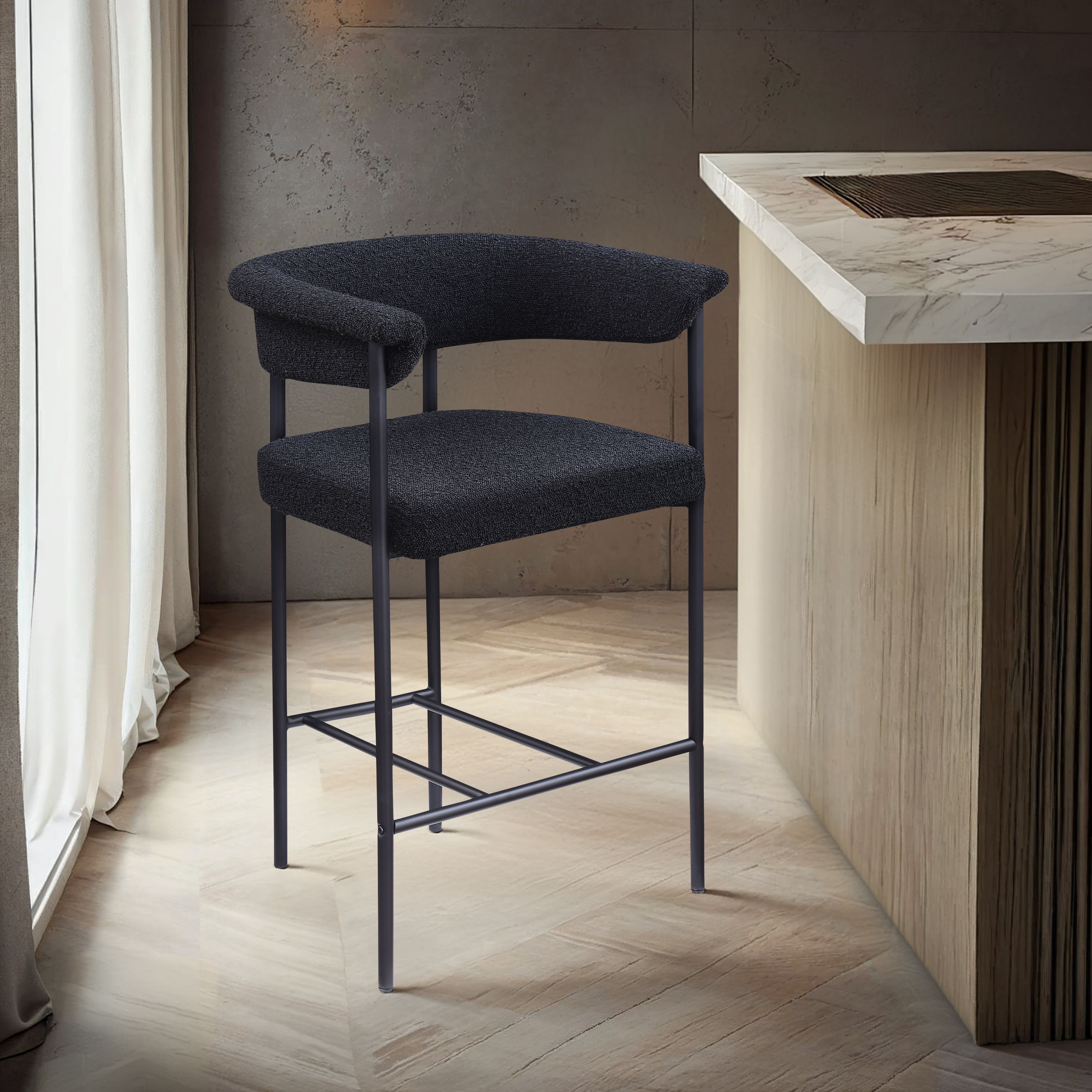 Malin - Boucle Counter Stool (Set of 2) - Black