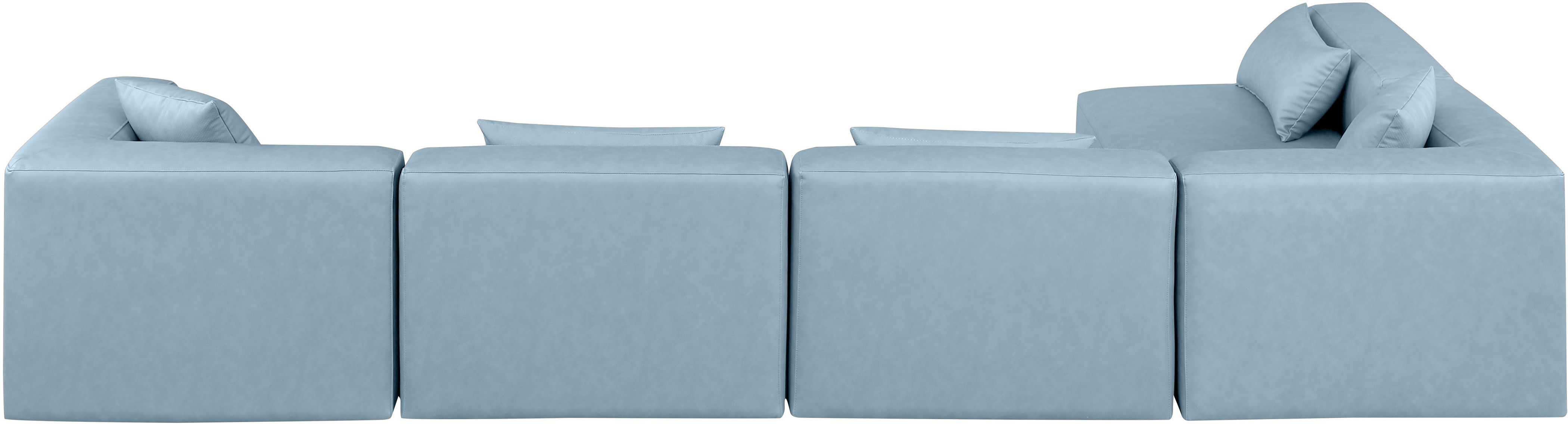 Cube - 5 Piece Modular Sectional - Light Blue