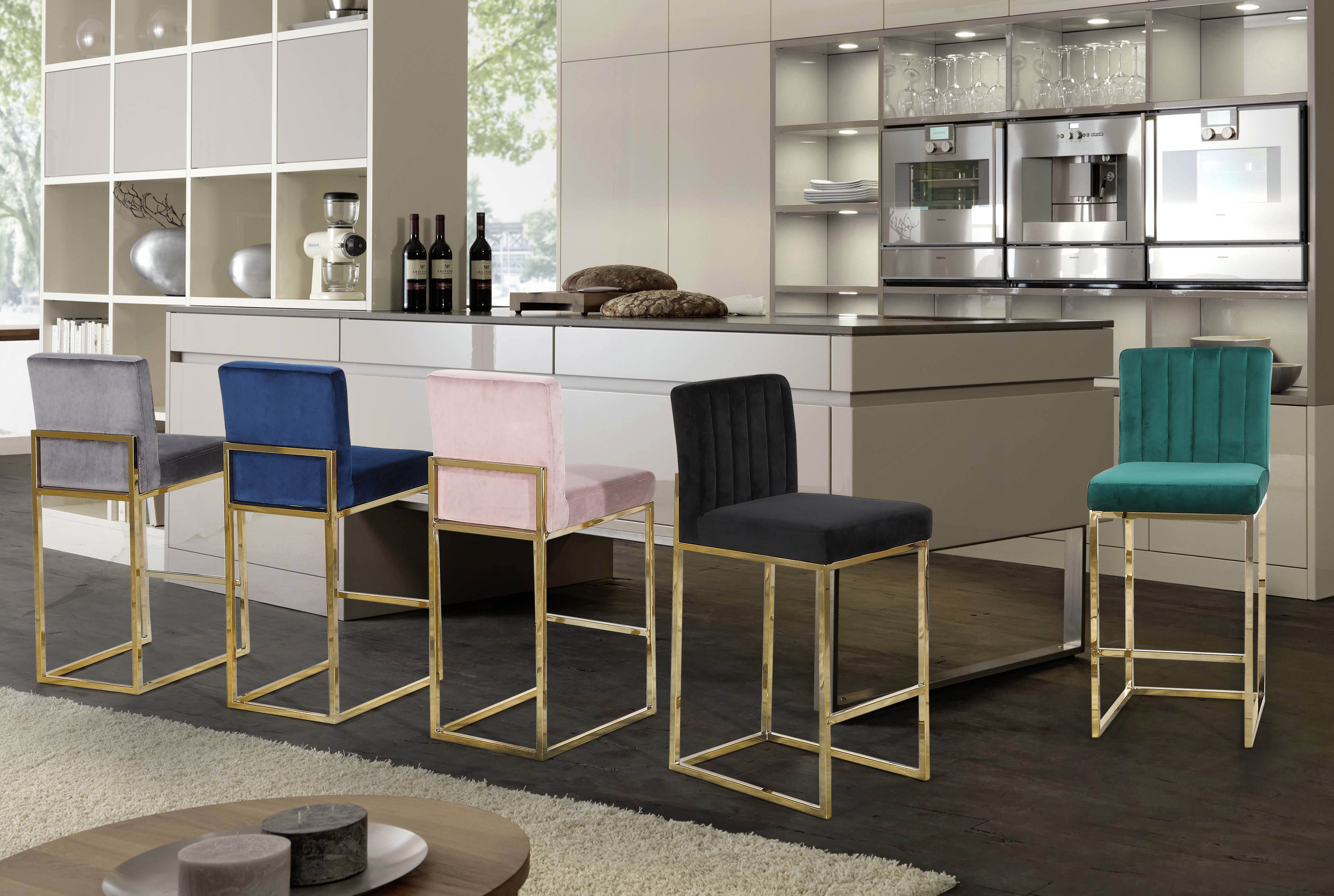 Giselle - Fabric Stool - Navy