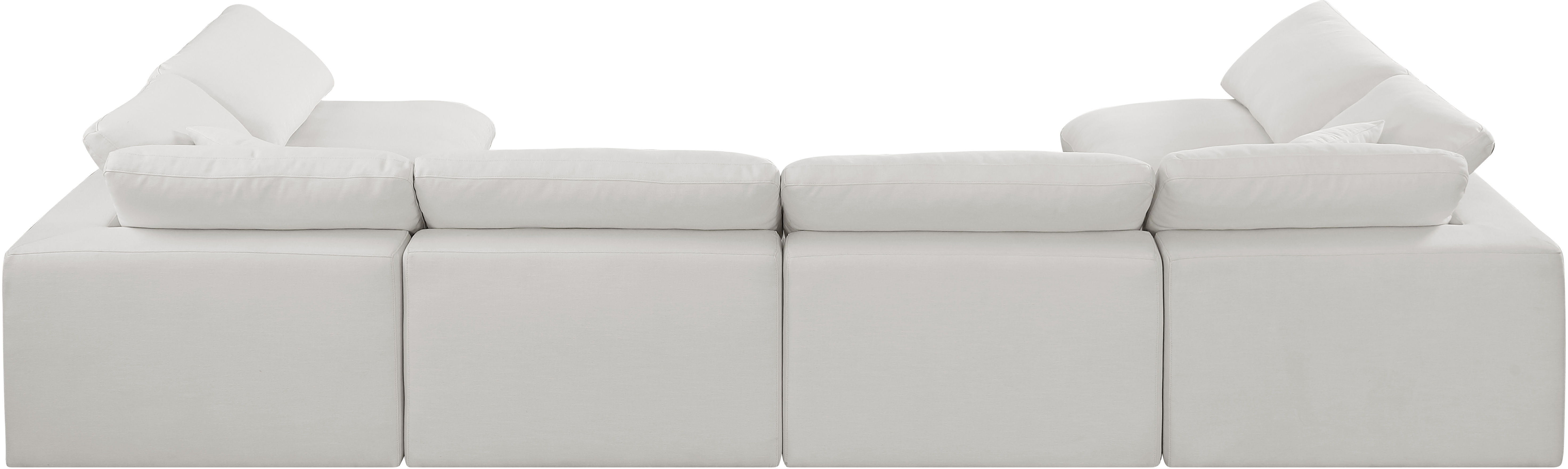 Comfy - 6 Piece Linen Modular Armless Sectional - Light Gray