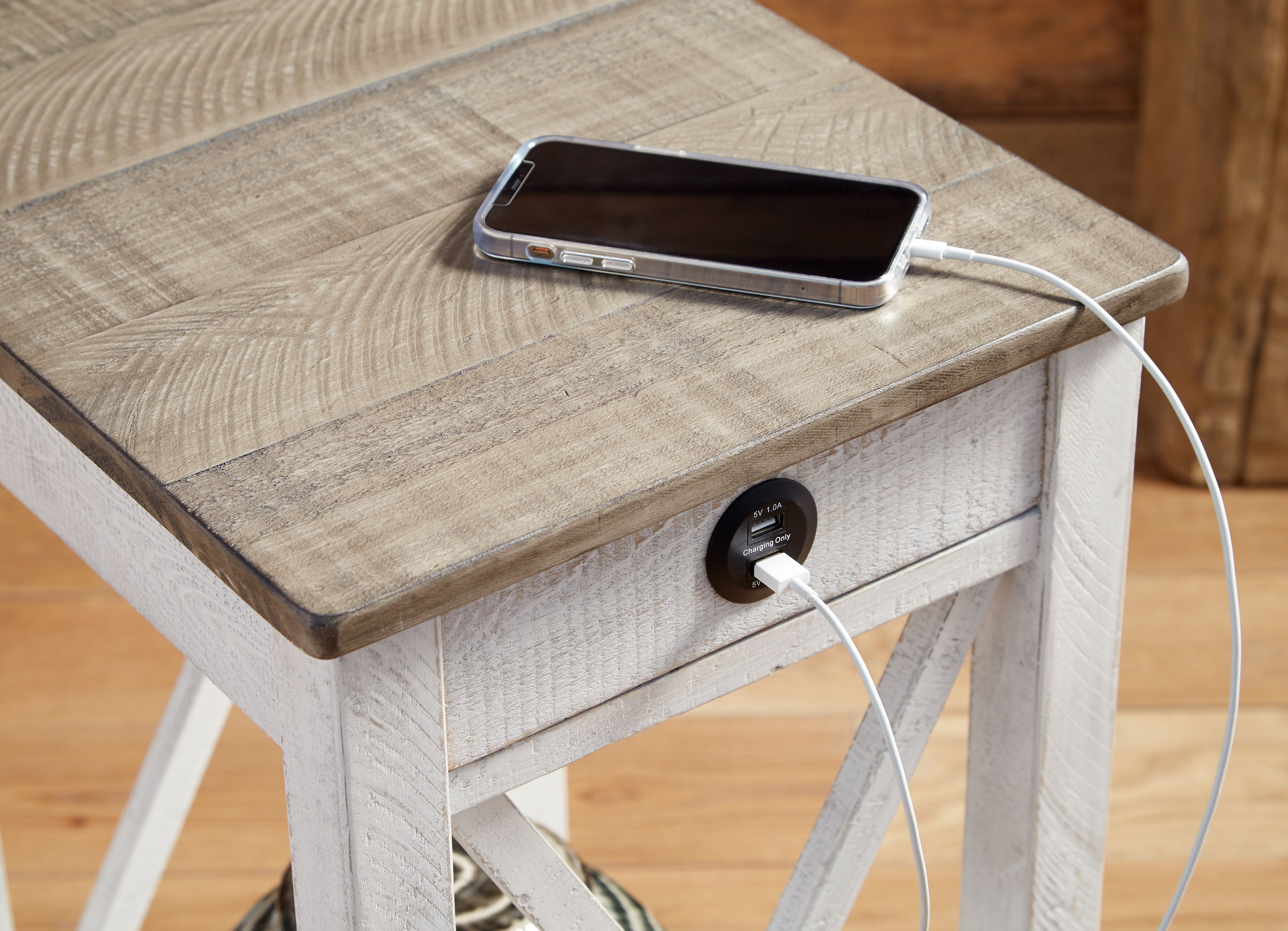 Ashley Furniture Adalane - Accent Table - White / Gray - Image 7