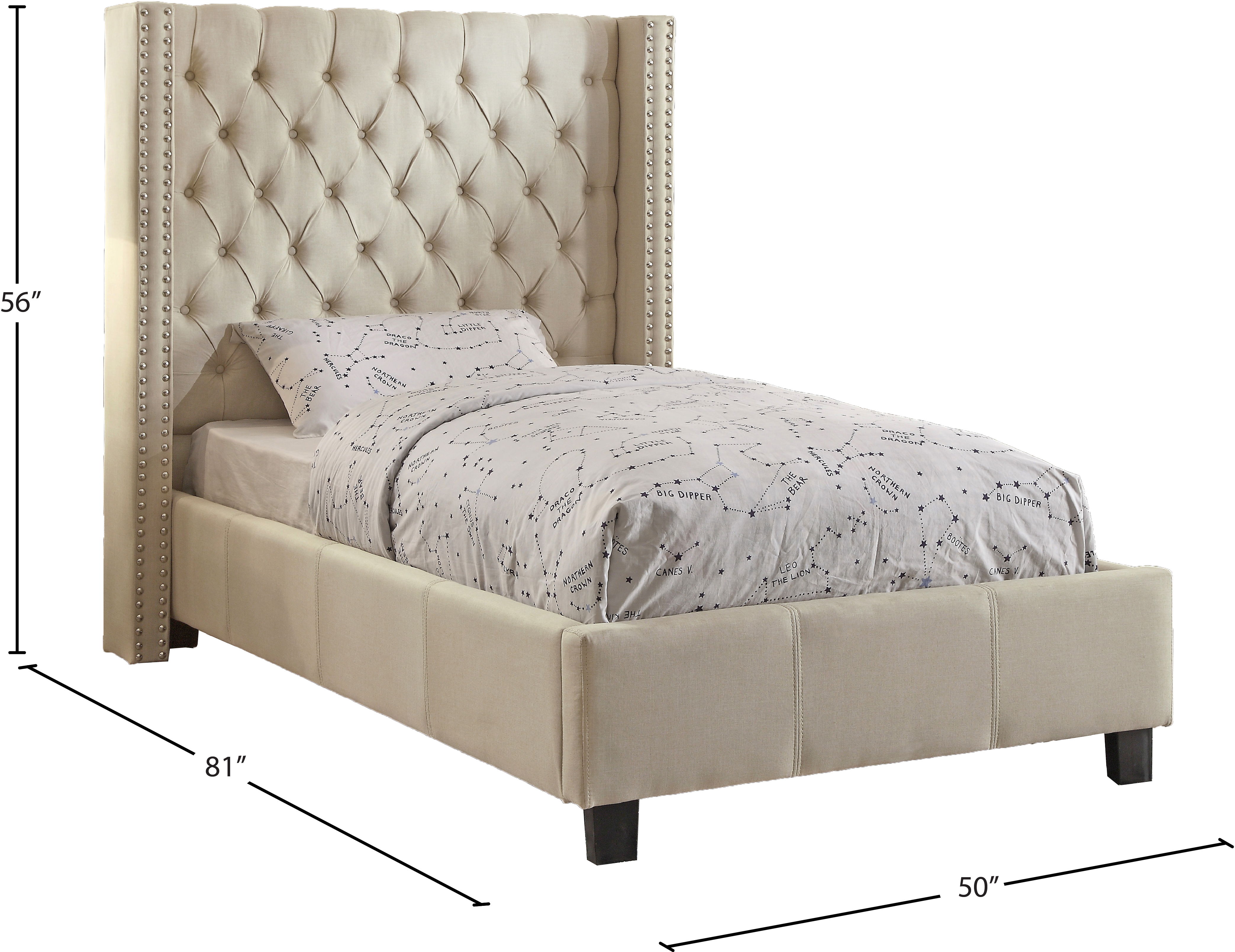 Ashton - Twin Bed - Beige