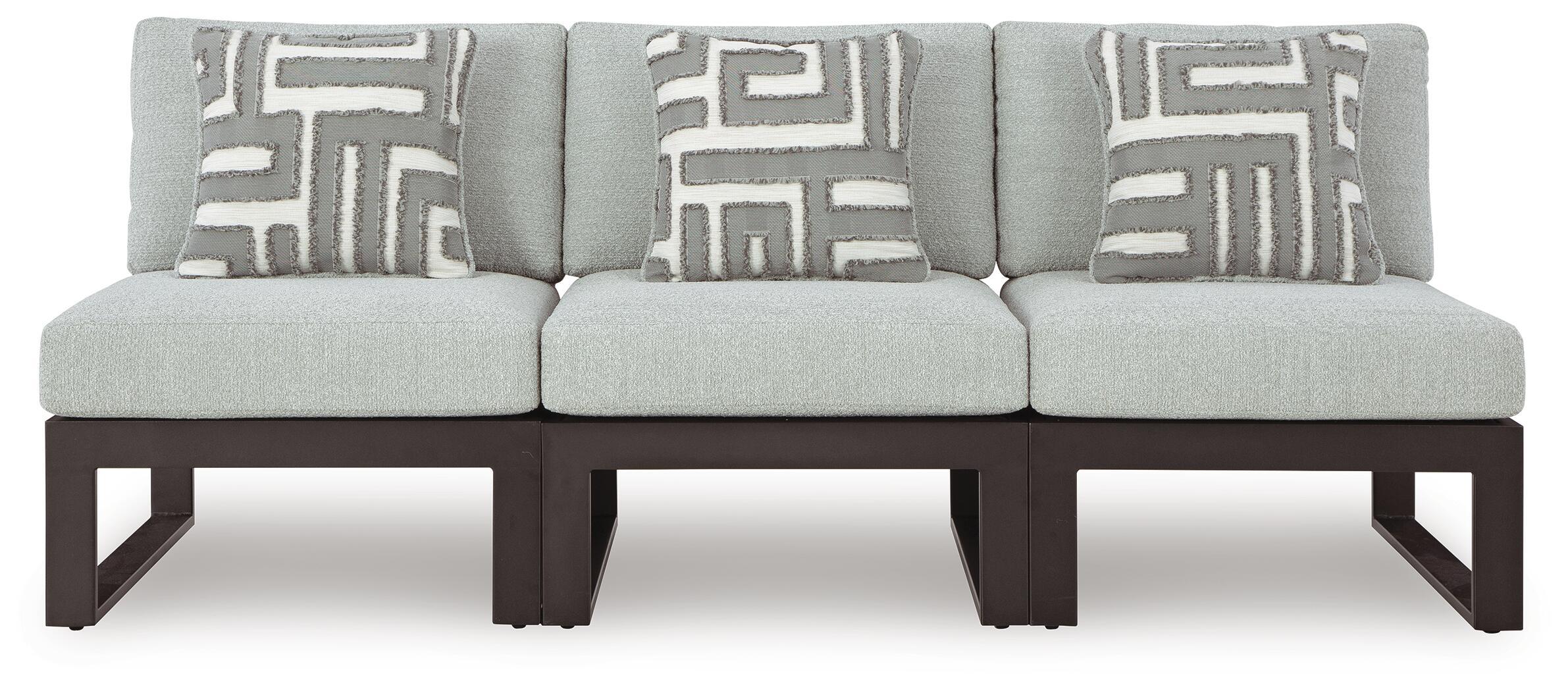 Beachloft – 3-Piece Outdoor Sectional – Black / Gray