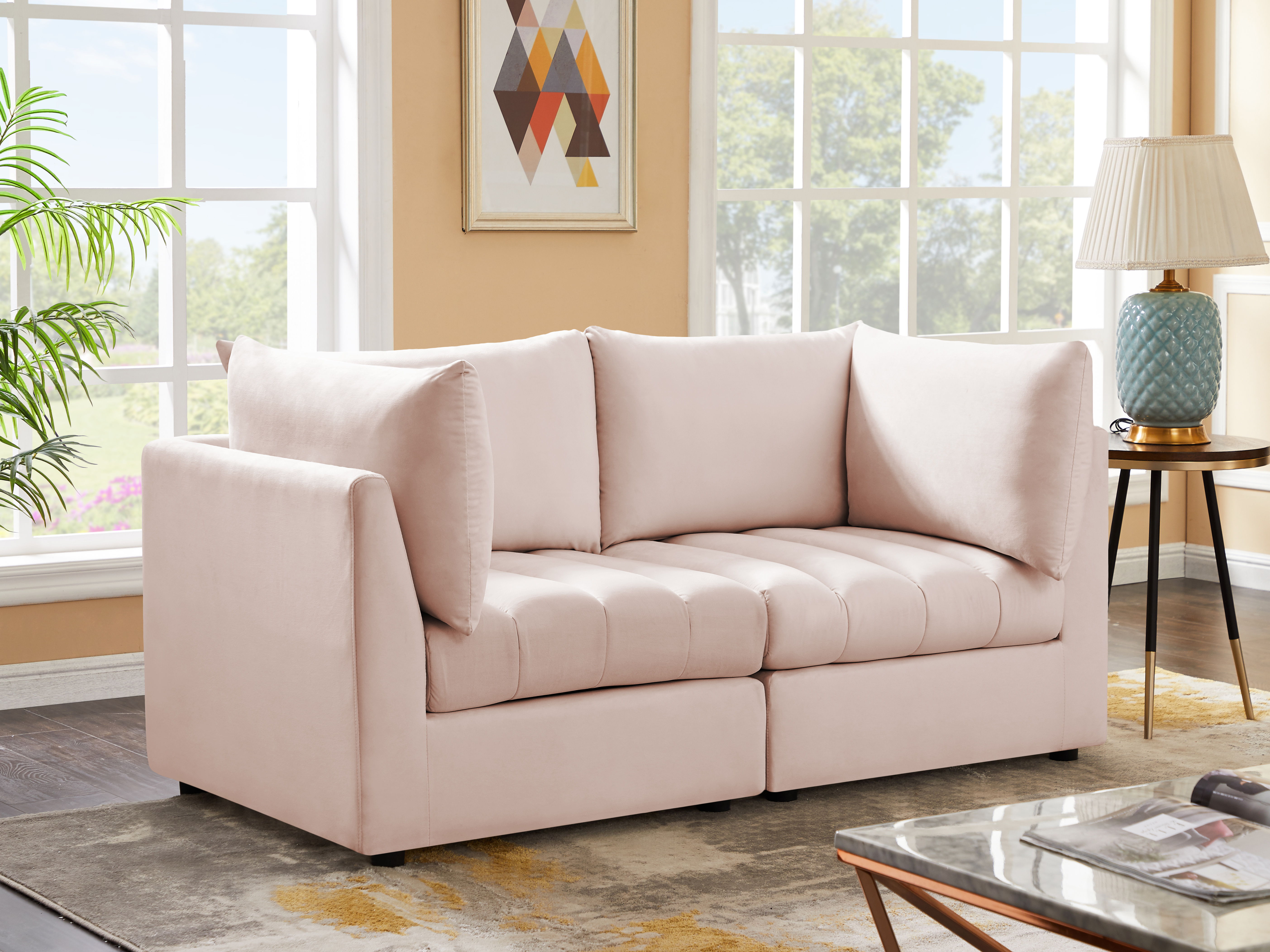 Jacob - Modular 2 Piece Sofa - Pink