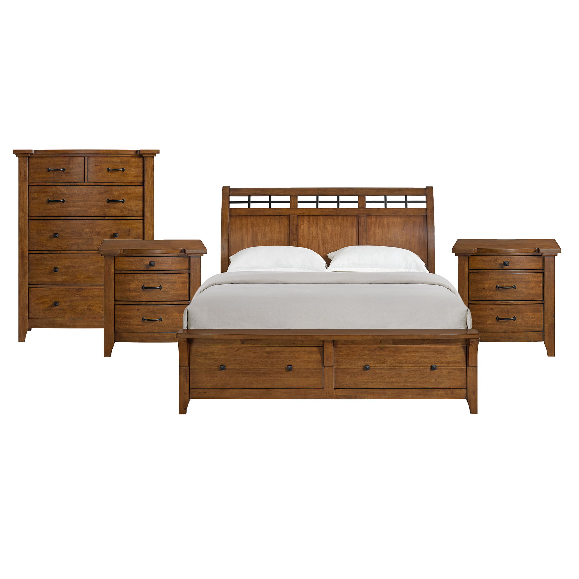King · 4 Pc · Bedroom Set With USB Port
