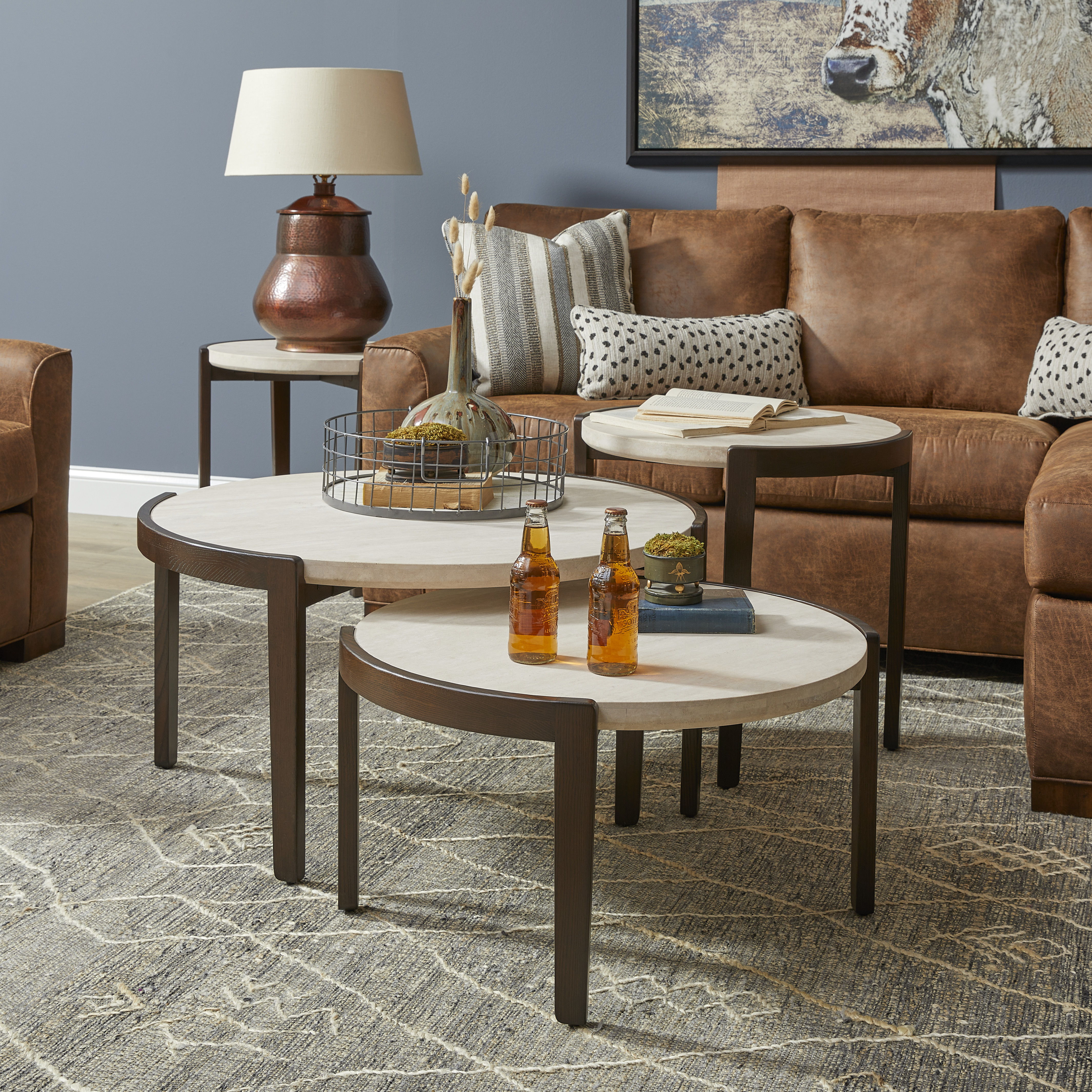 Palette - Occasional Tall Bunching Table - Dark Brown, beige, view 3