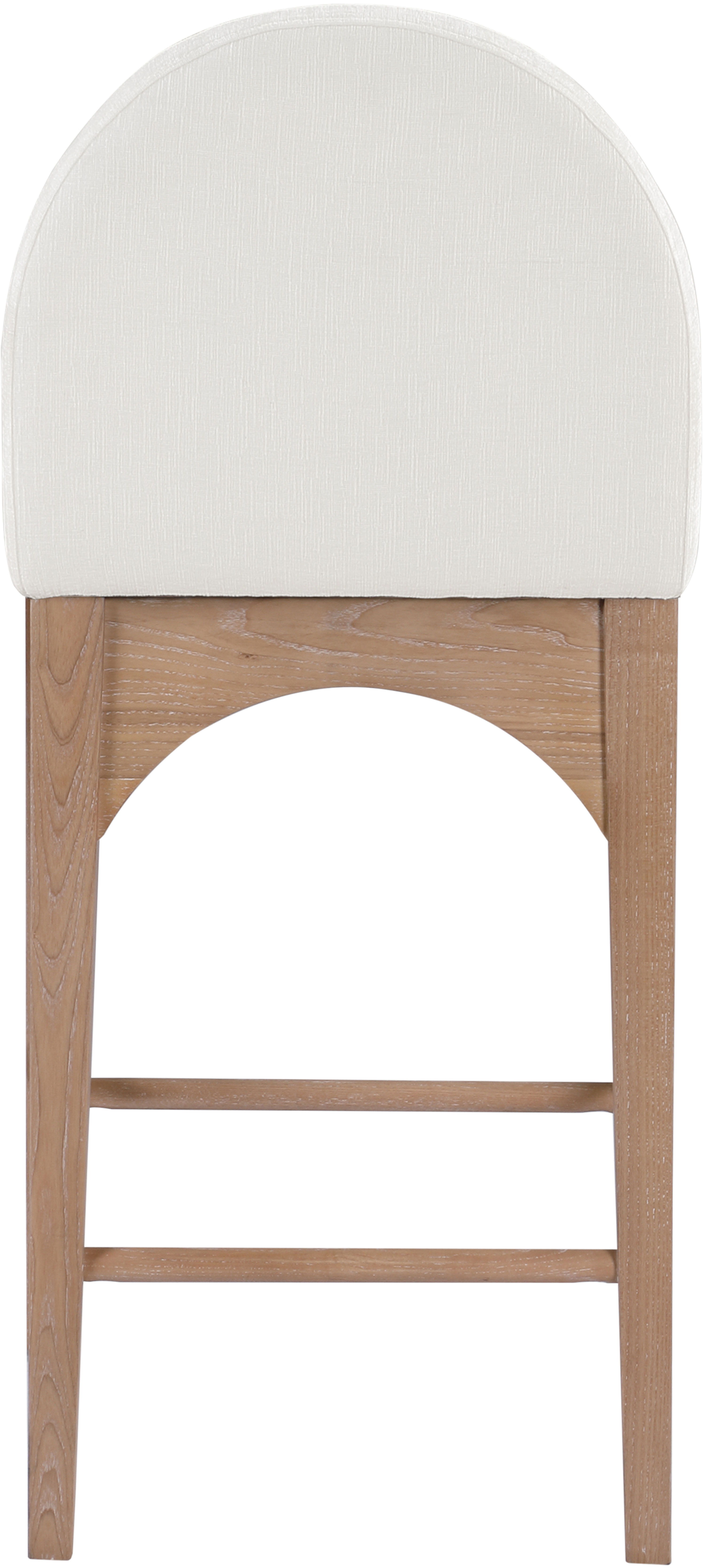 Waldorf - Chenille Stool With Natural Legs - Cream