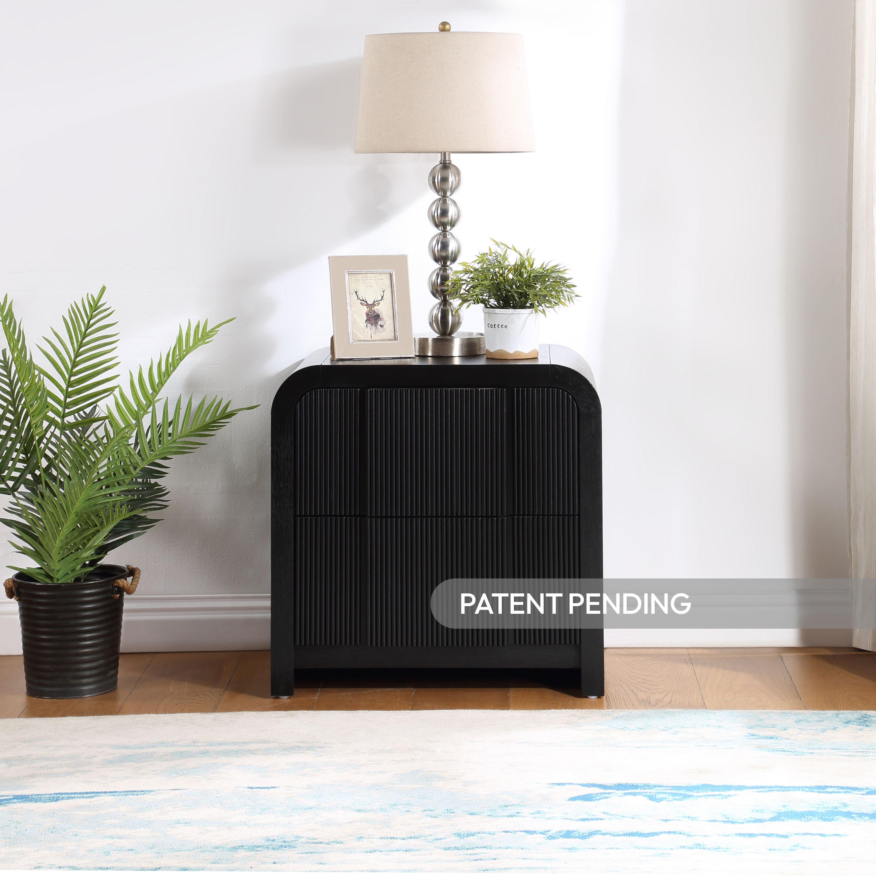 Fluted - Night Stand - Black