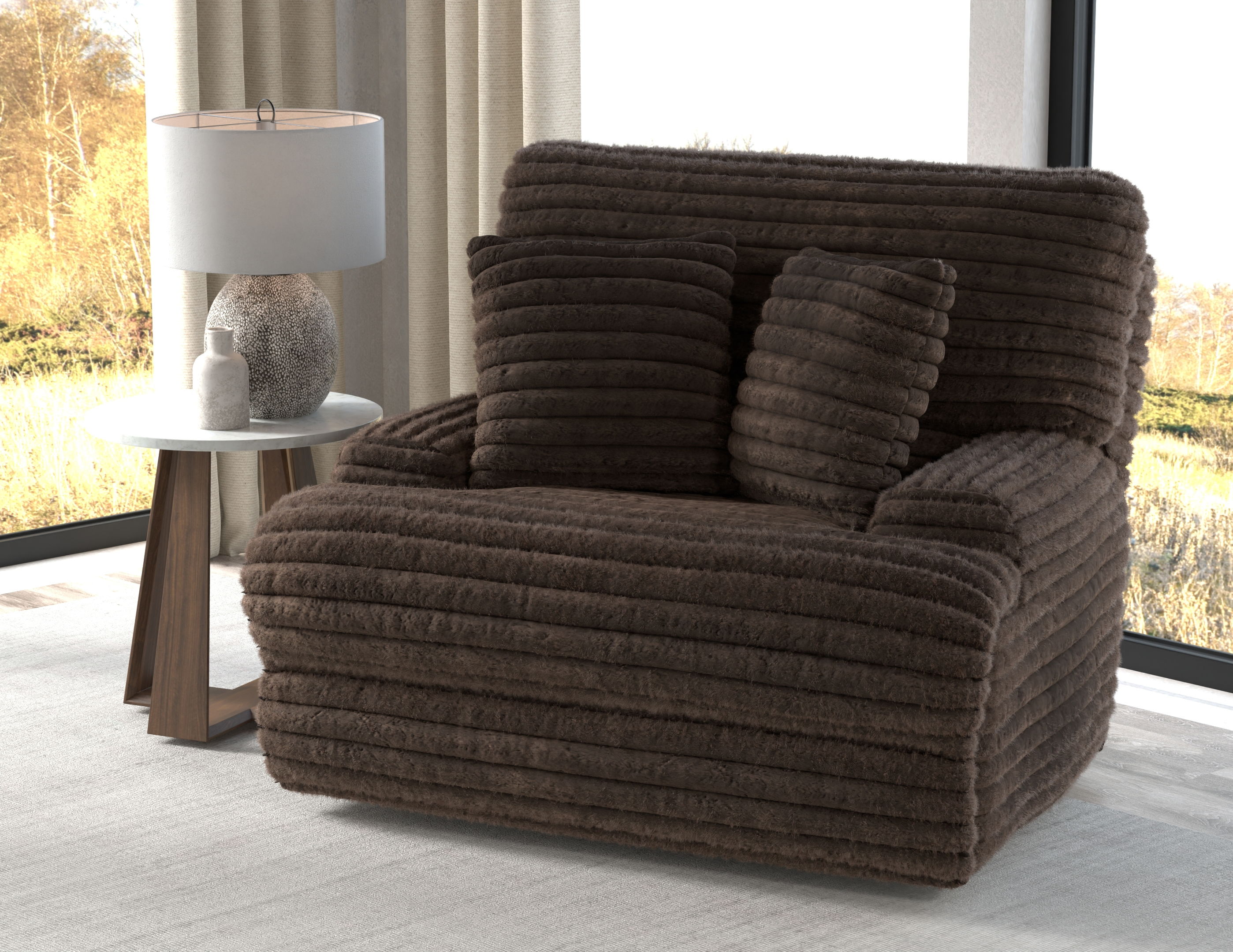 Cushy - Power Headrest Deep Seat Recliner - Chocolate