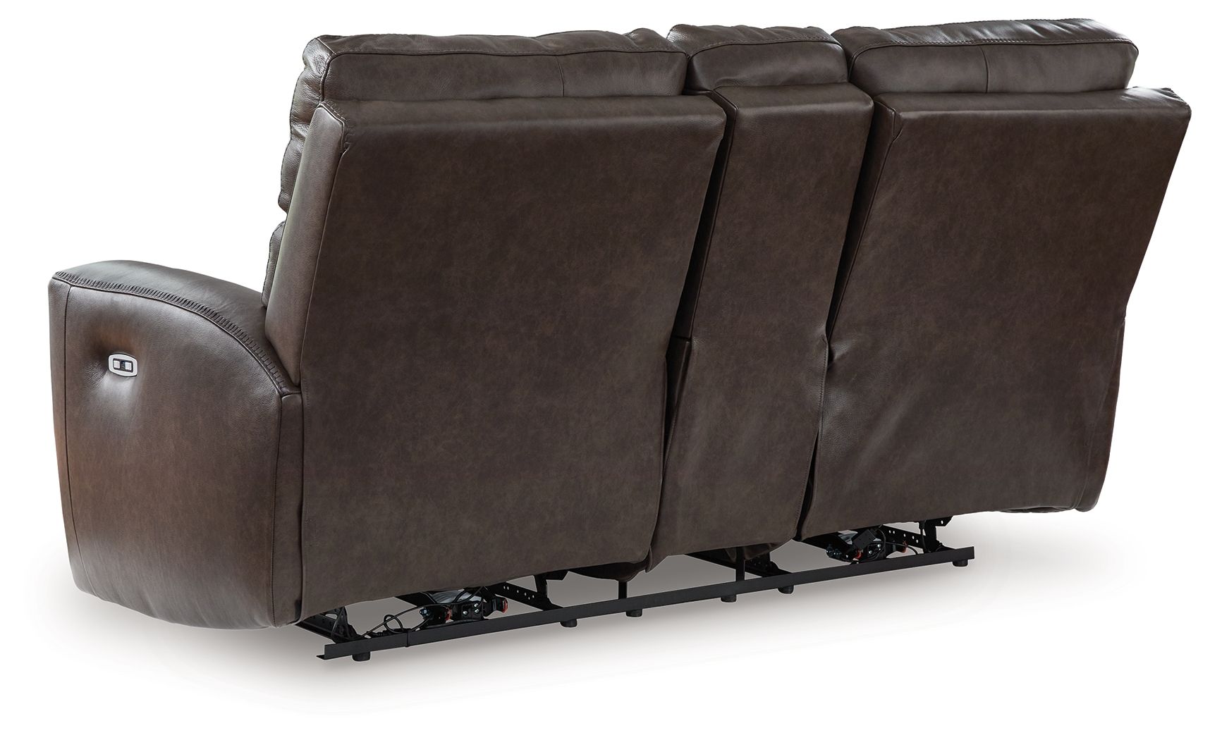 Ashley Furniture Crossplex - Power Reclining Loveseat / Console / Adjustable Headrest - Smoke - Image 4