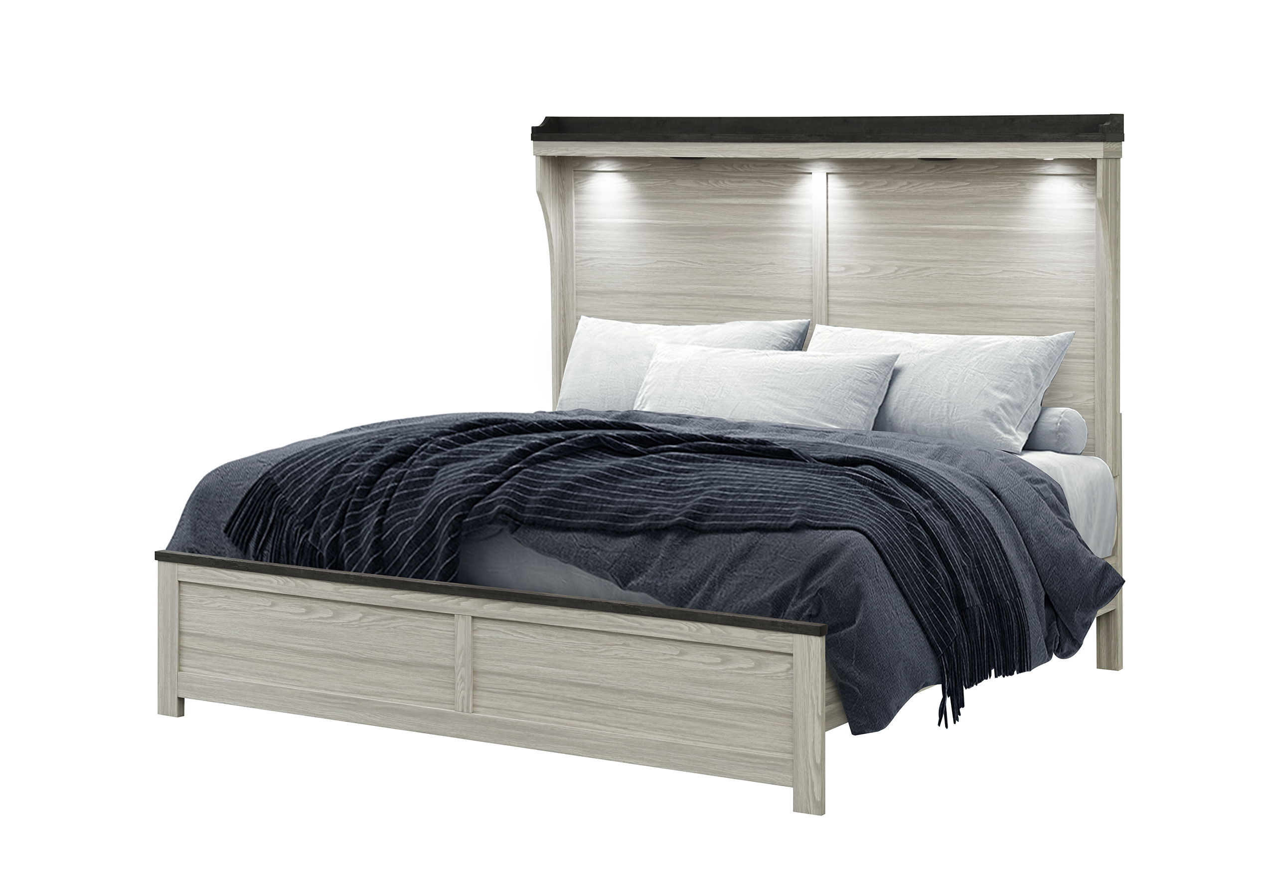 Ashley - King Panel Bed - Brown
