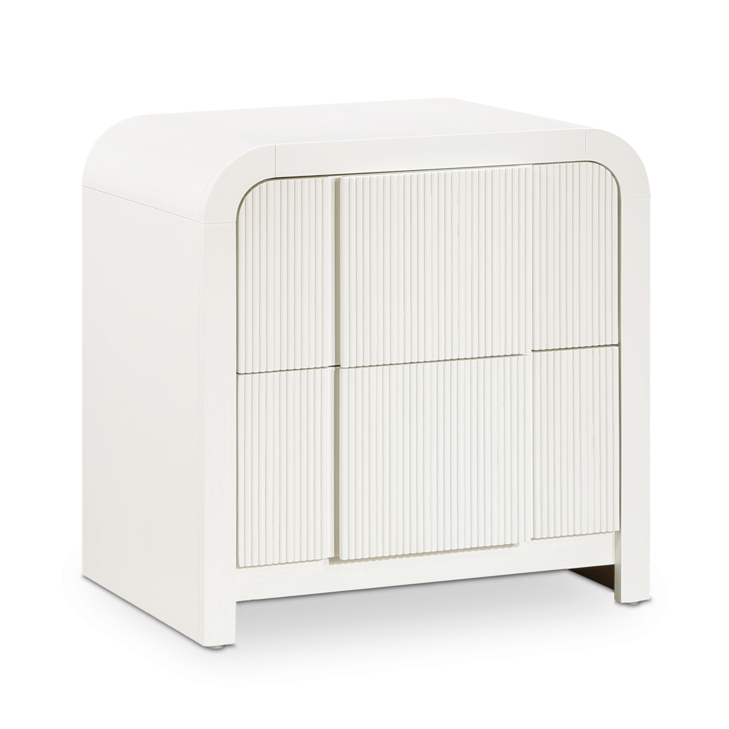 Fluted - Night Stand - Cream