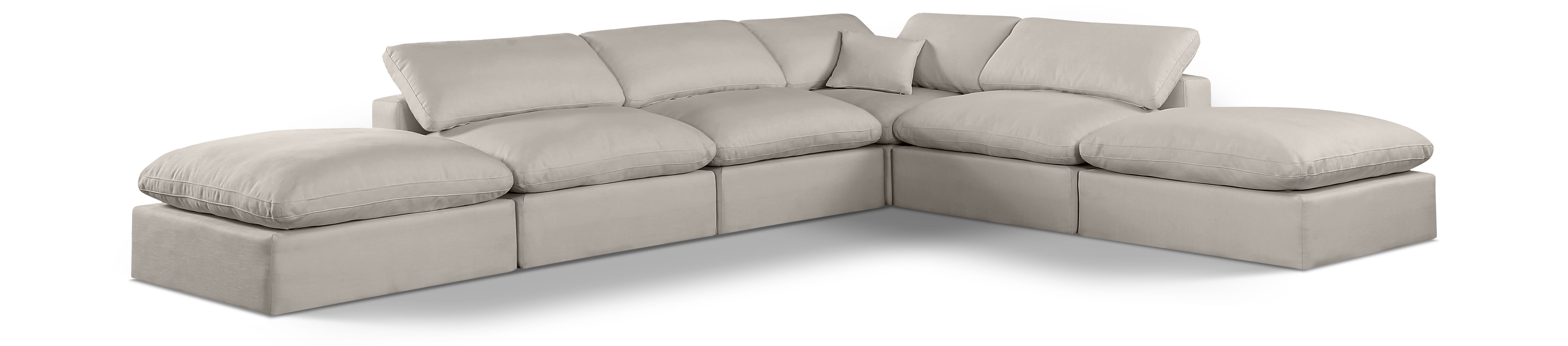 Comfy - 6 Piece Linen Modular Sectional - Beige