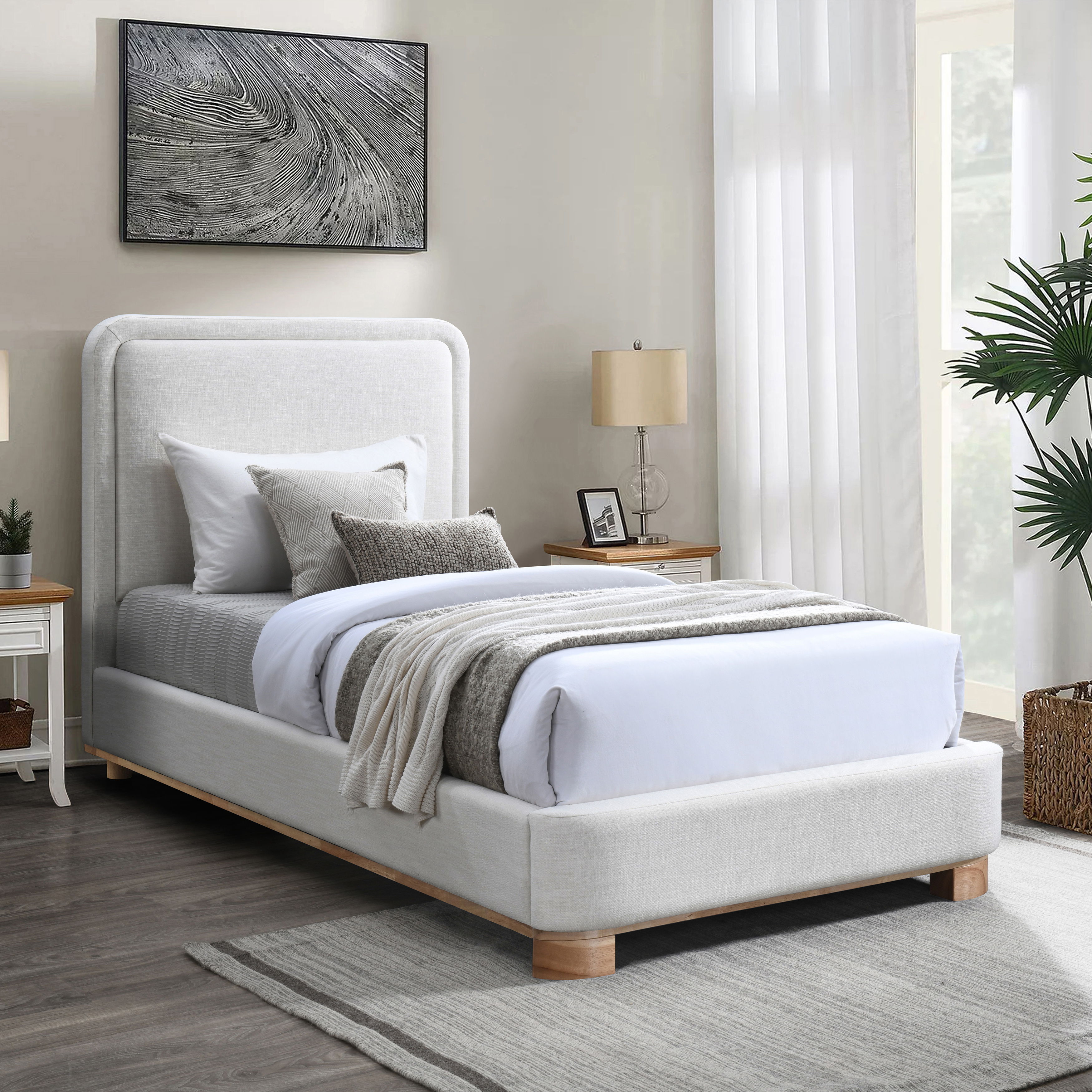 Nolita - Twin Bed With Natural Base - Cream