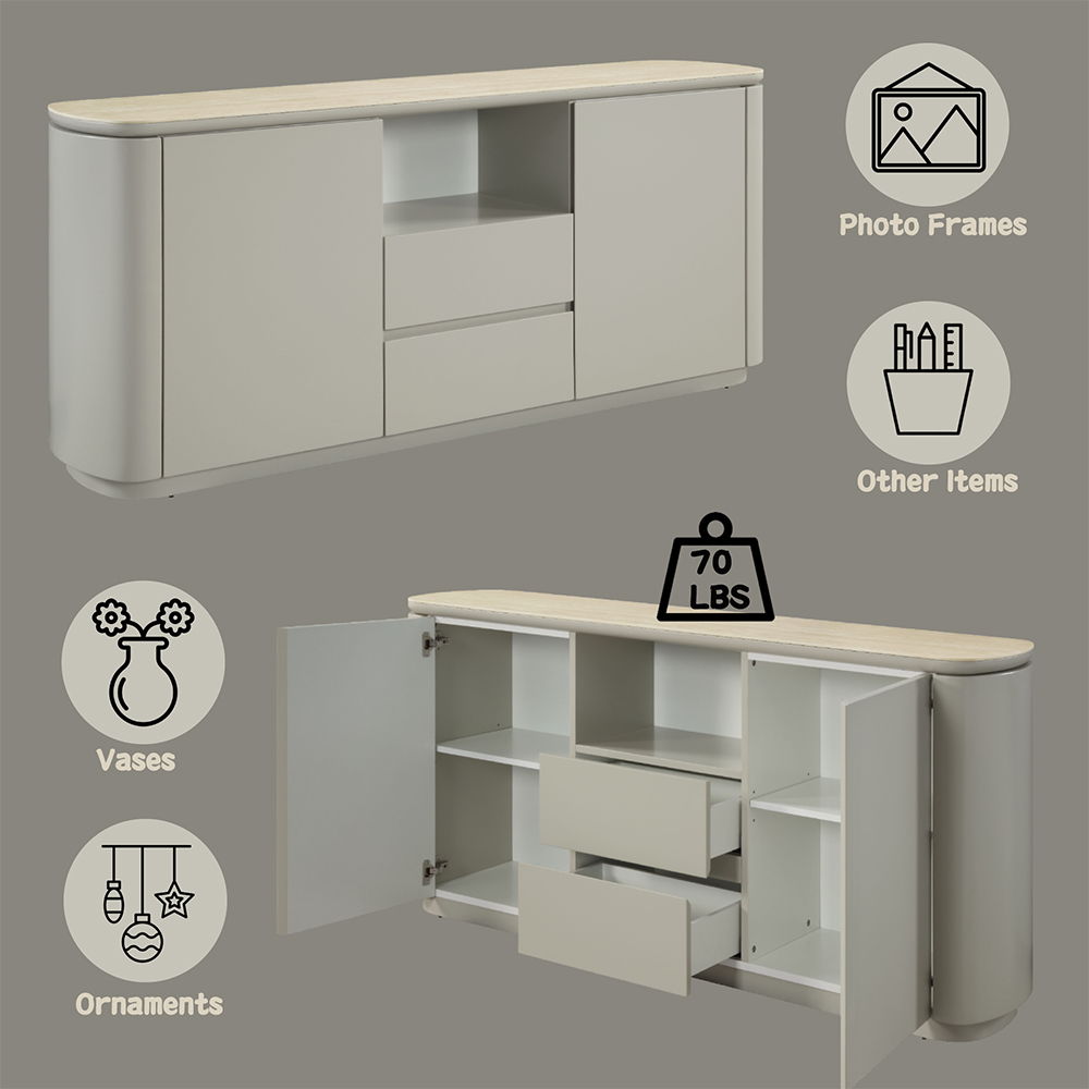 Ingram - Server - Ceramic Top & Light Gray, light gray, view 6