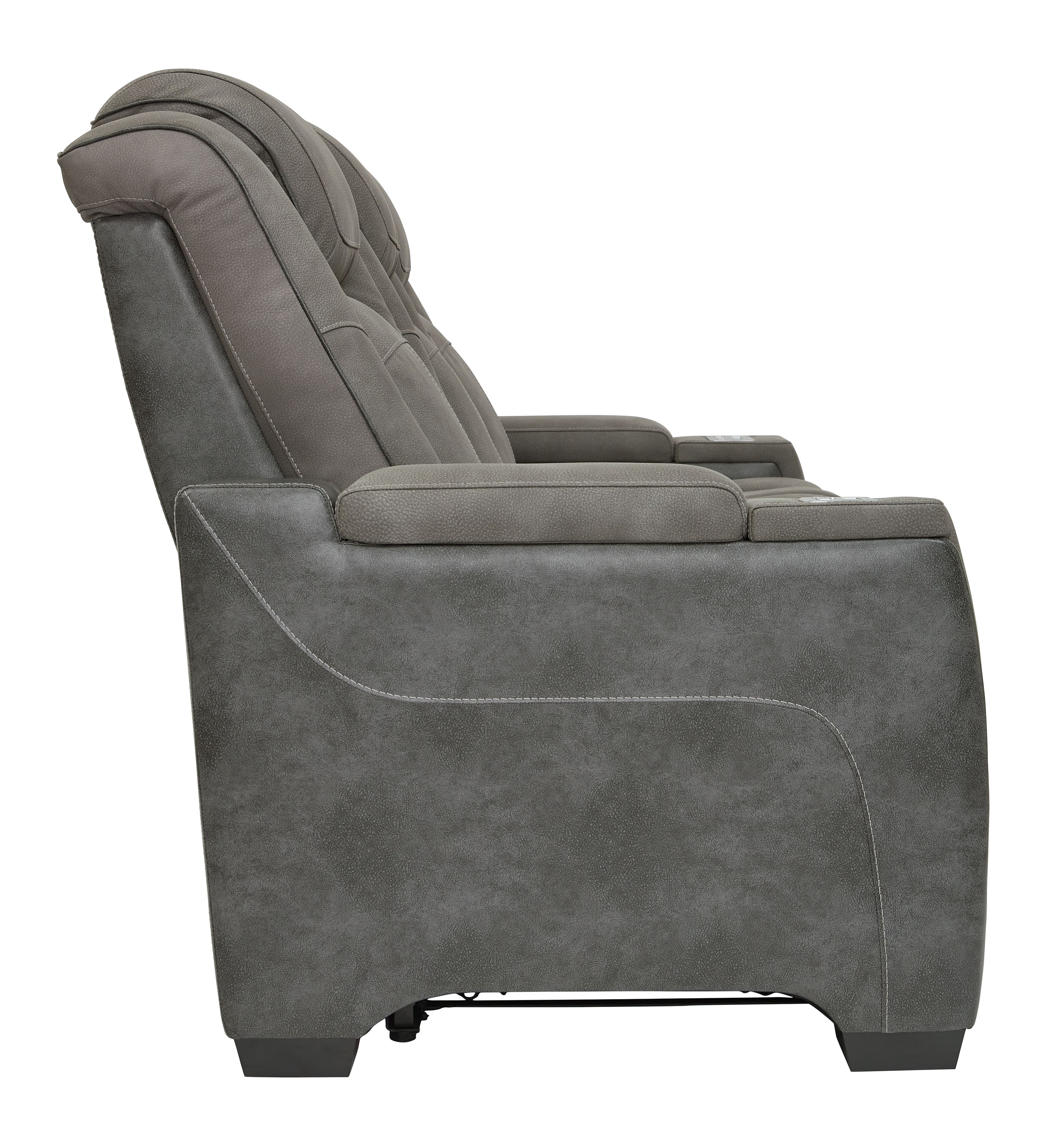 Ashley Furniture Next-Gen Durapella - Power Reclining Sofa/Adj Headrest - Slate - Image 4