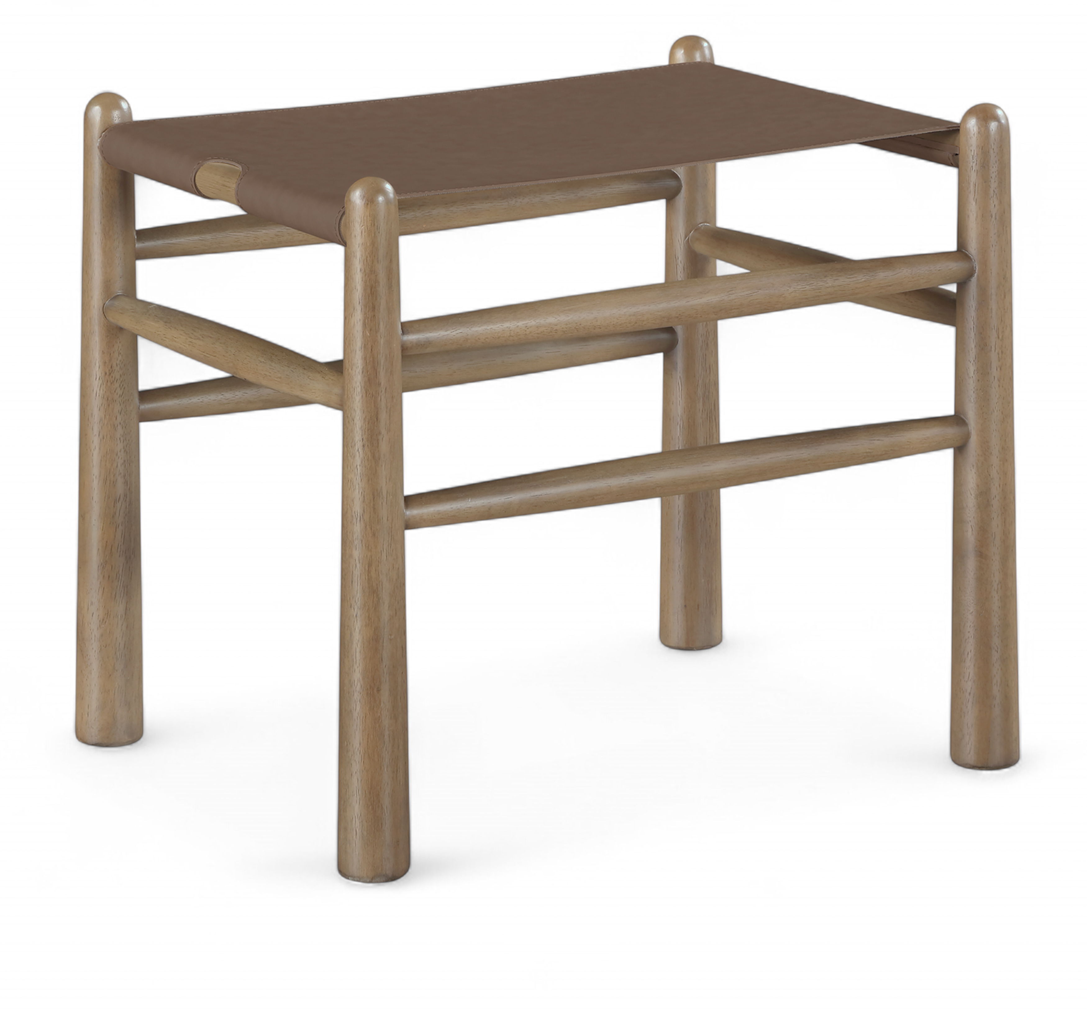 Santos - Upholstered Bench Vegan Leather - Brown
