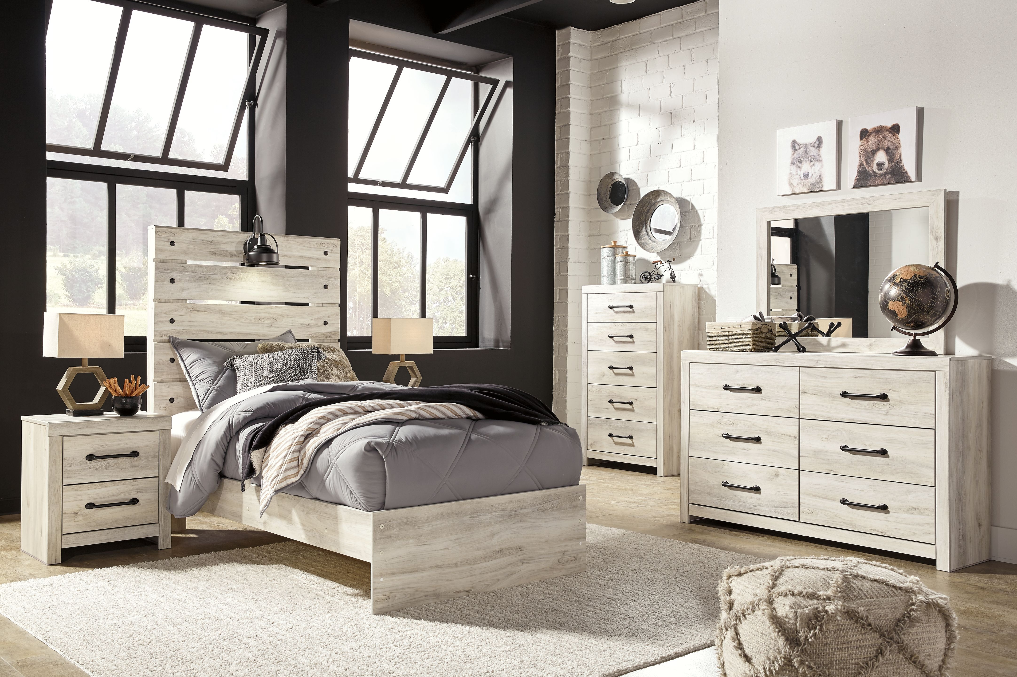 Twin · 5 Pc · Dresser, Mirror, Twin Panel Bed