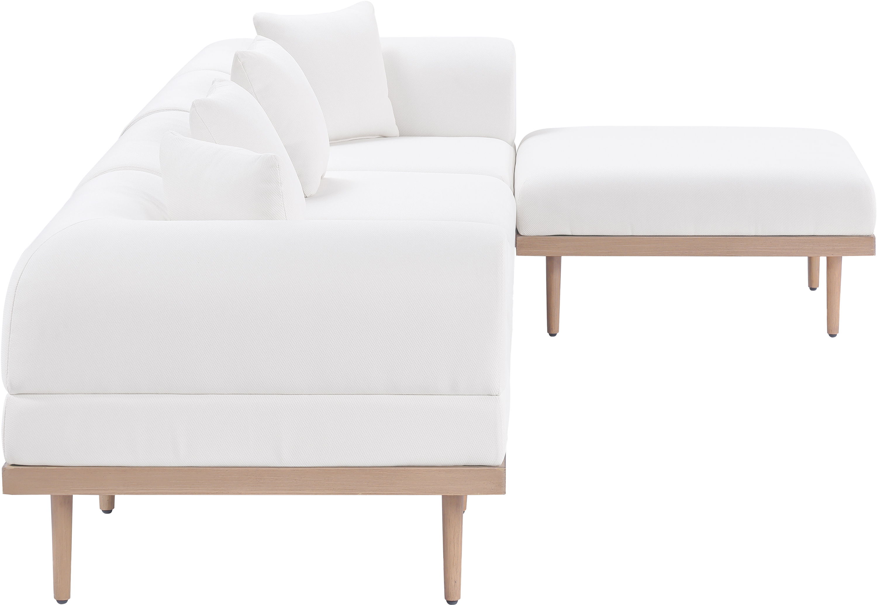 Laguna - 5 Piece 142" Upholstered Outdoor Patio Modular Sectional - Cream