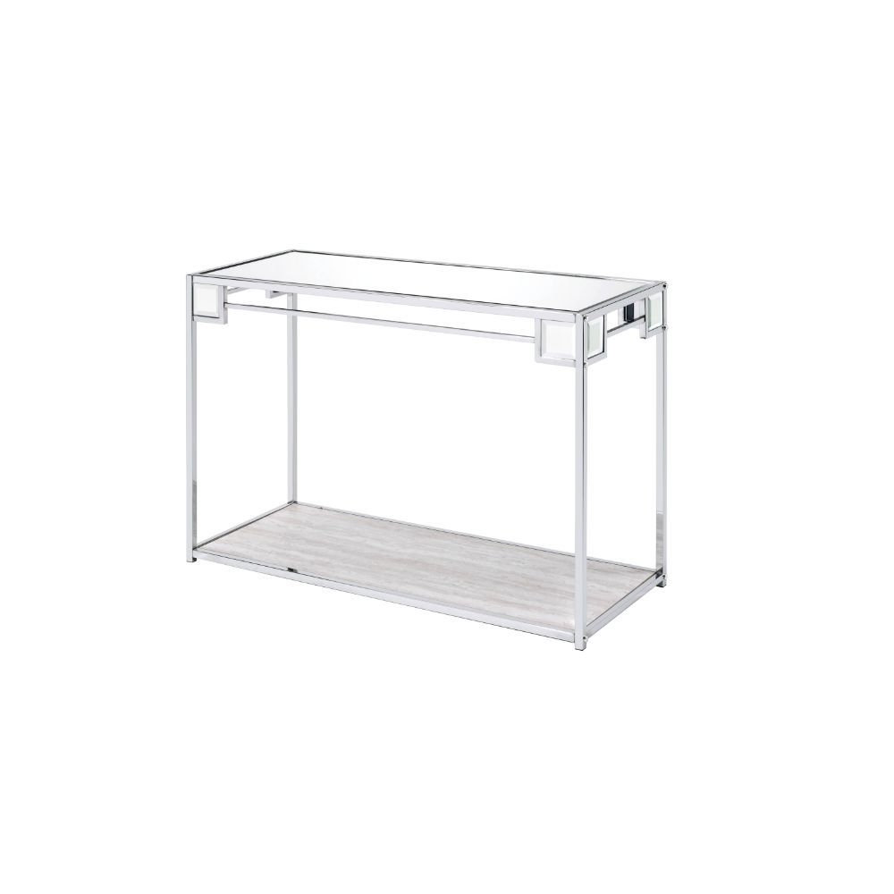 Asbury - Console Table - Mirrored & Chrome, silver
