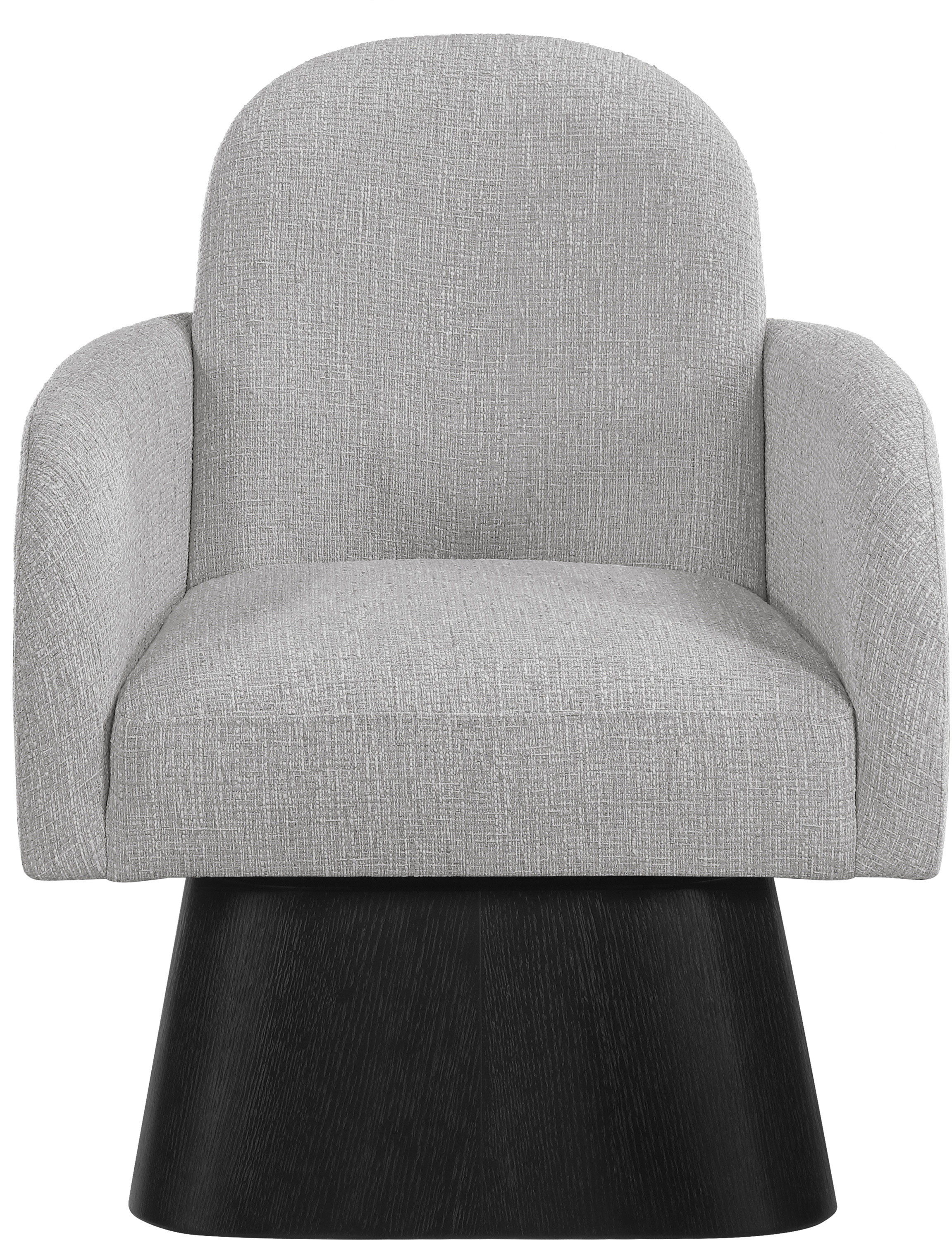 Marlowe - Linen Textured Fabric Upholstered Swivel Accent Chair - Grey