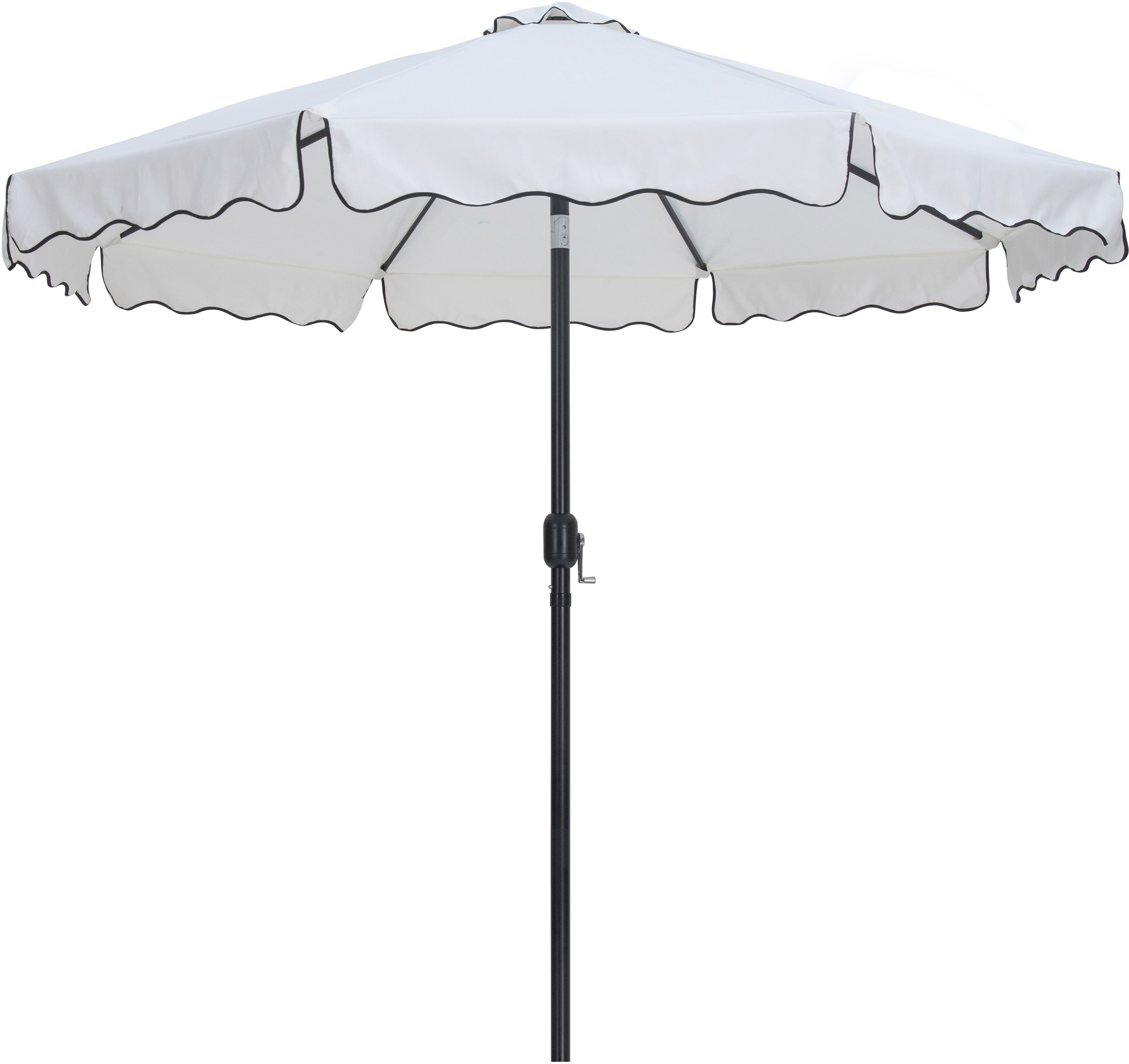 Amalfi - Aluminum Patio Umbrella with Base - White / Matte Black