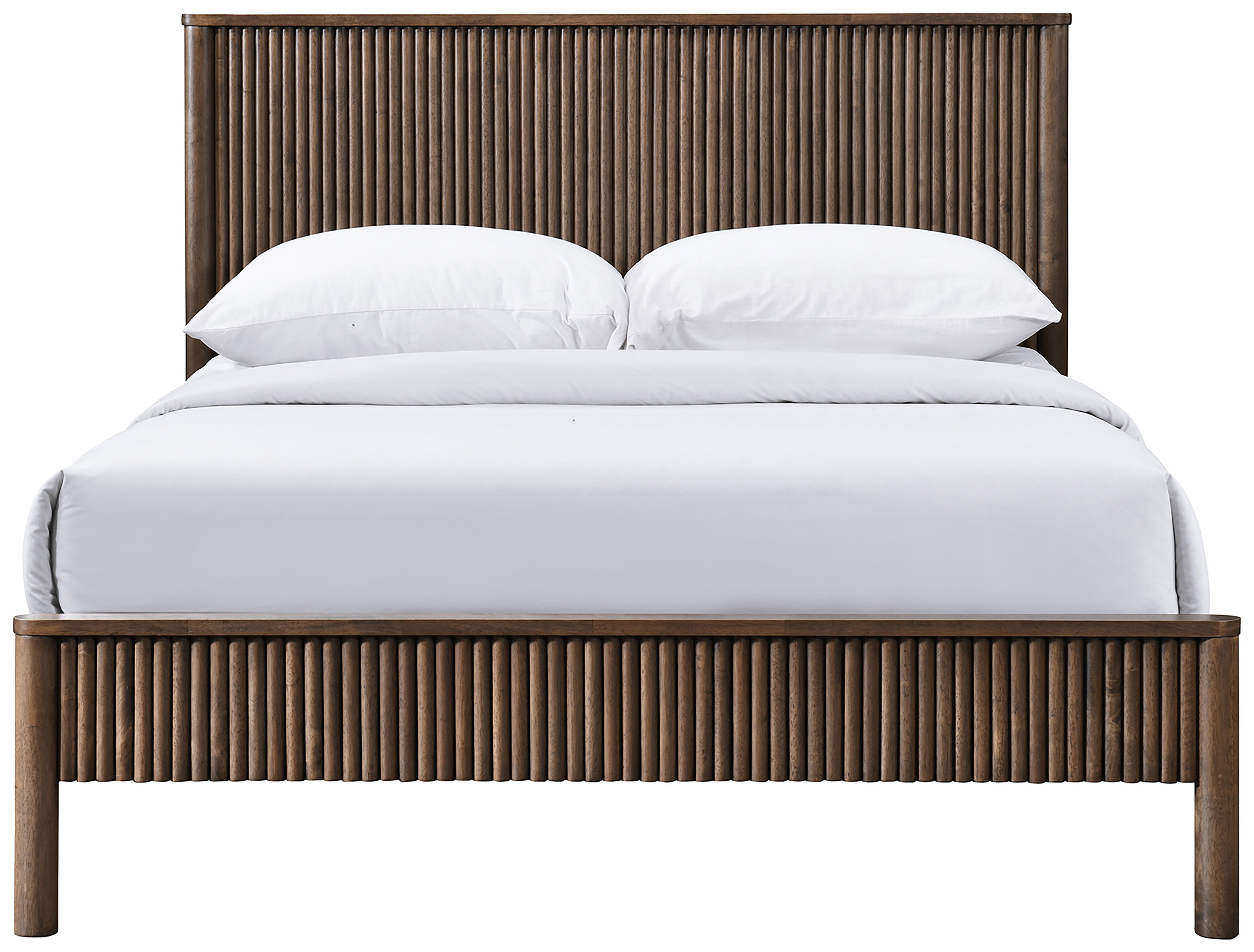 Kivo - Solid King Bed - Walnut