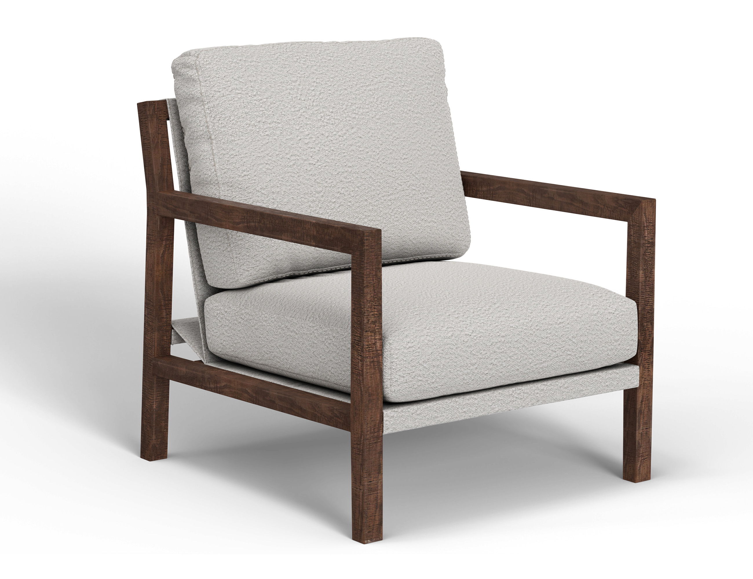 International Furniture Direct Milan - Fabric Arm Chair - Light Cream