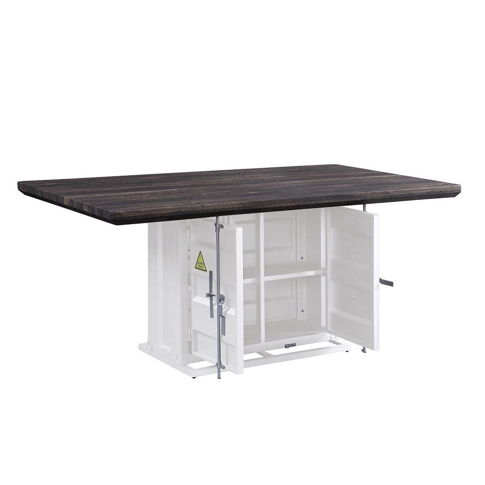 Cargo - Dining Table - Antique Walnut & White, white, view 3