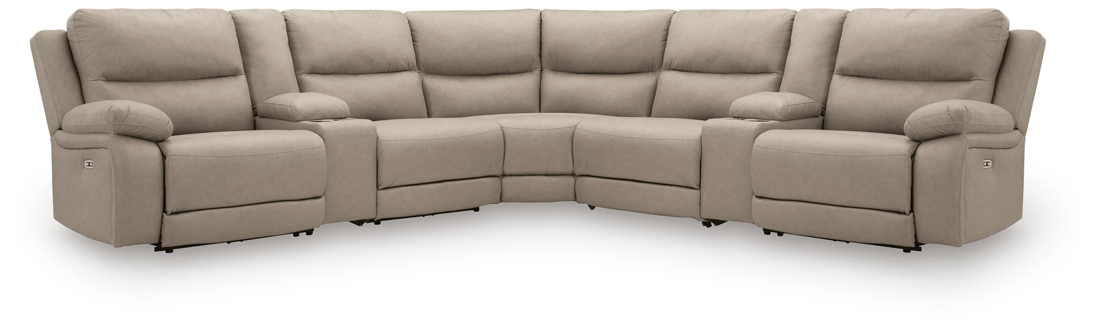 7 Pc · Reclining Sectional With 2 Storage Console