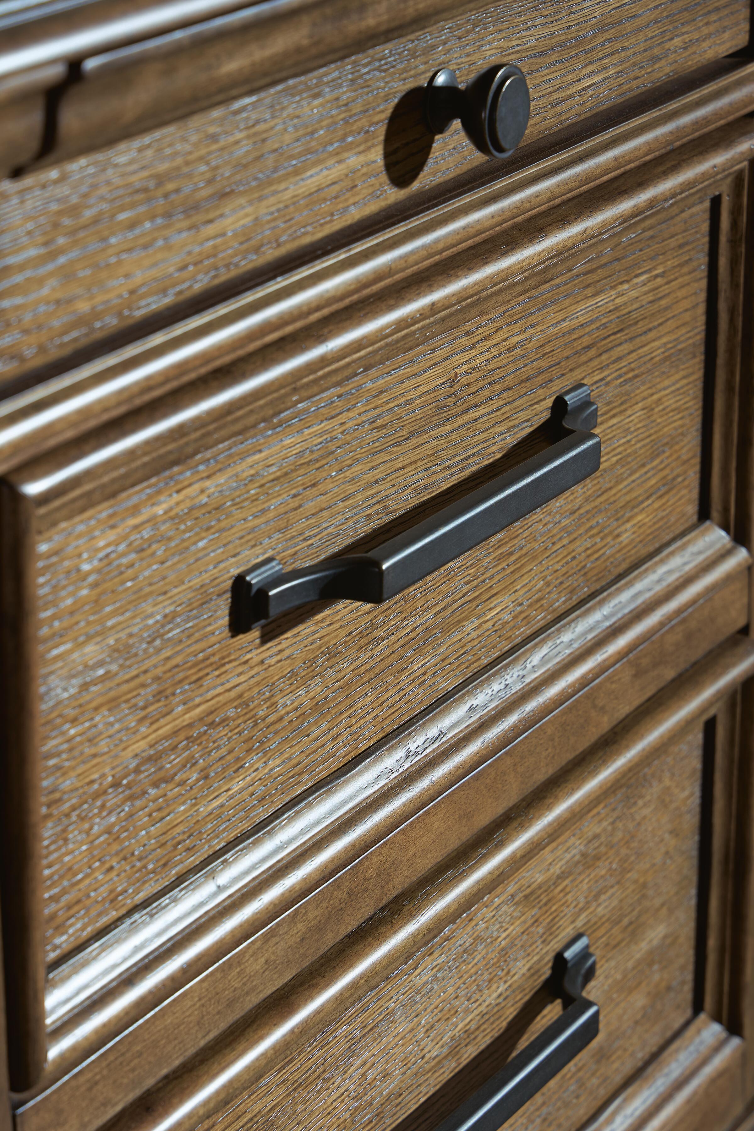 Karallin - Dresser And Mirror - Medium Brown