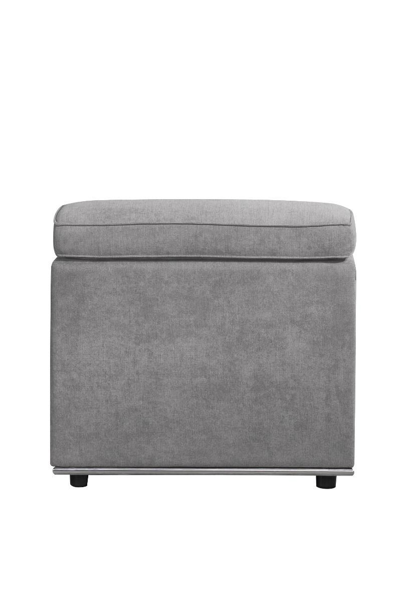 Alwin - Modular Armless Chair - Dark Gray Fabric, dark gray, view 3