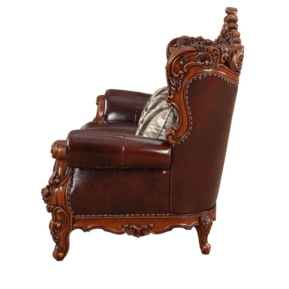 Eustoma - Sofa - Cherry Top Grain Leather Match & Walnut, dark brown, view 7