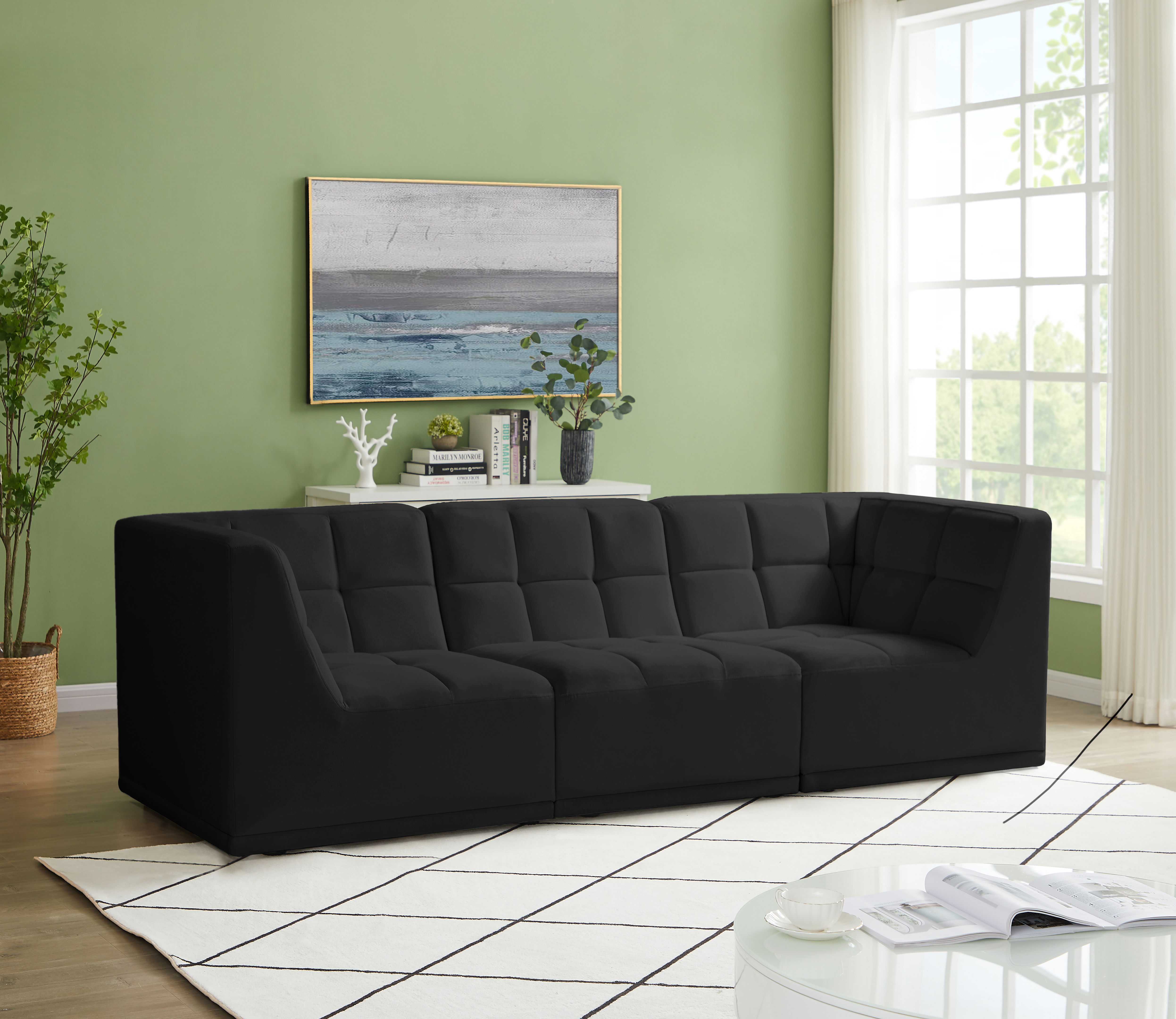 Relax - 3 Piece Modular Sofa - Black