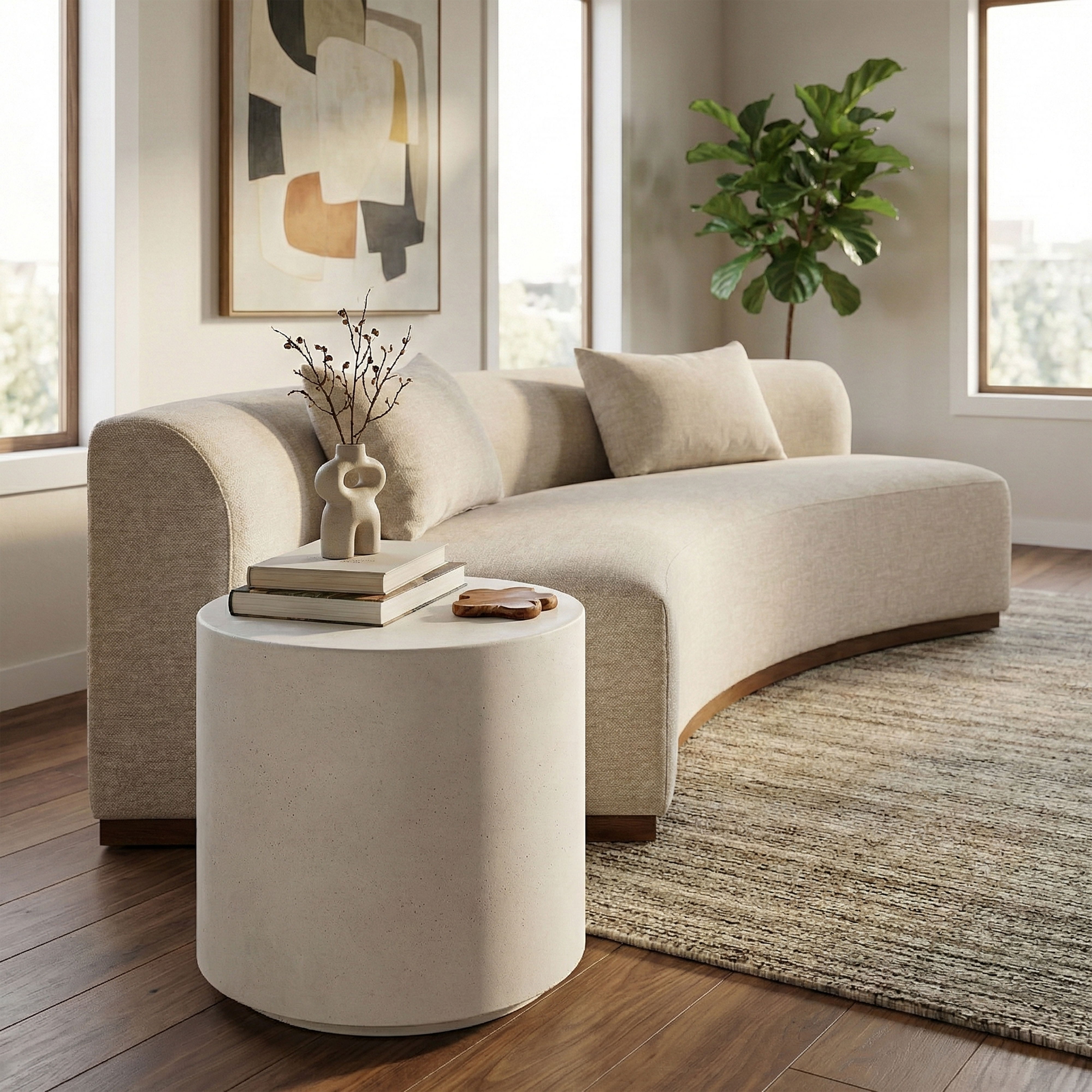 Imperia - Concrete Indoor/Outdoor End Table - White