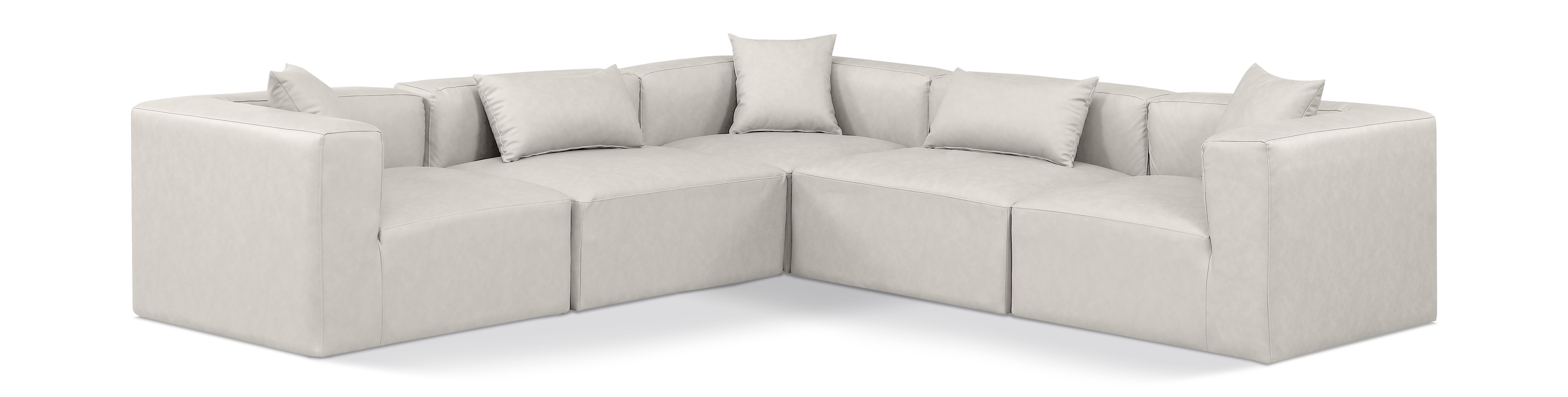 Cube - 5 Piece Modular Corner Sectional - Cream