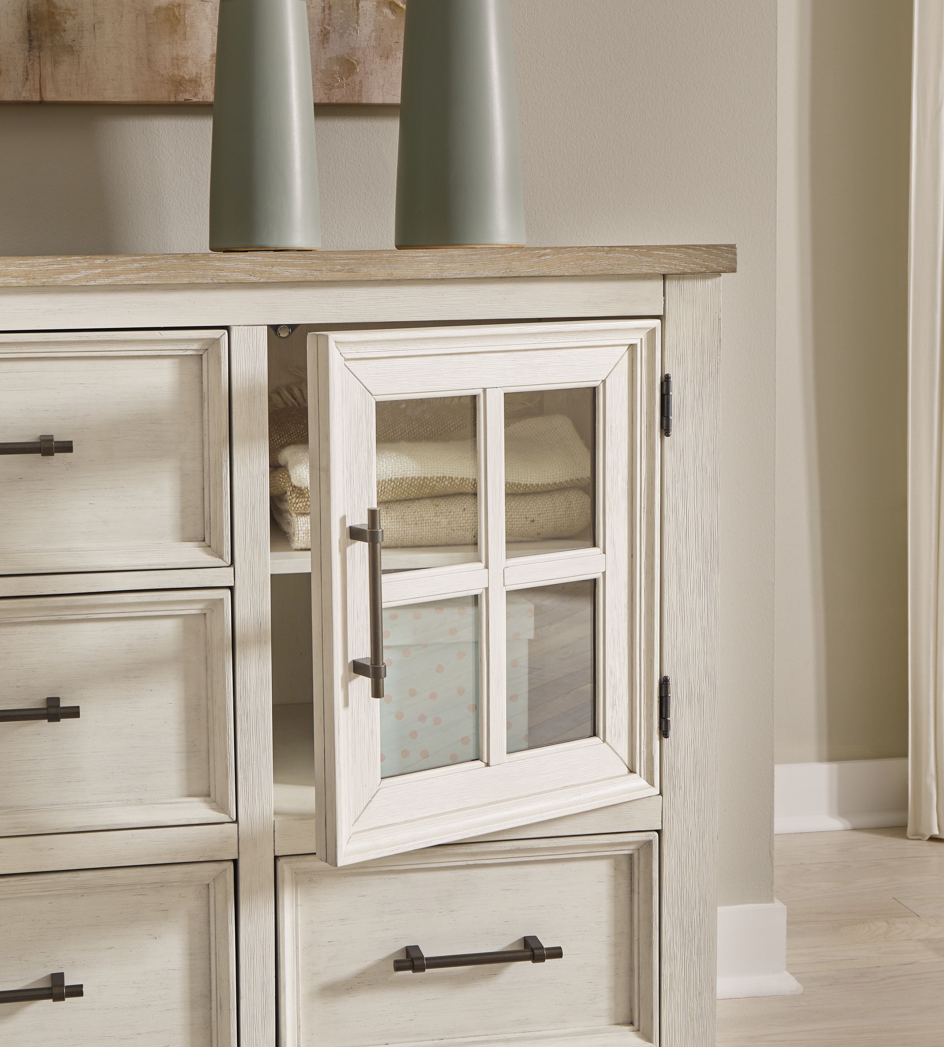 Ashley Furniture Shaybrock - Dresser And Mirror - Antique White / Brown - Image 5