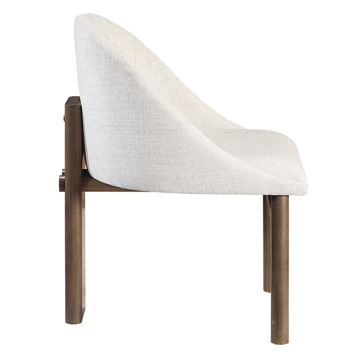 Ouida - Side Chair (Set of 2) - Beige Linen & Brown, beige, view 3