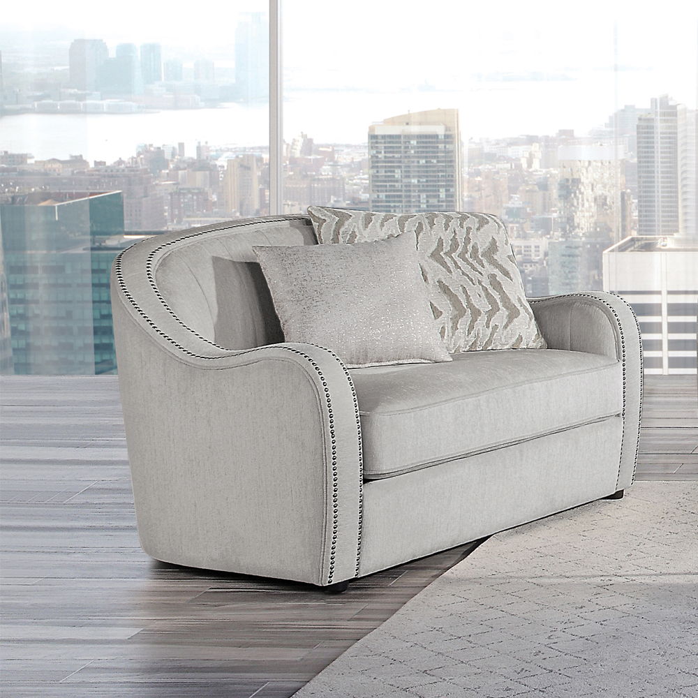 Mahler - Chair With 2 Pillows - Beige Linen, beige