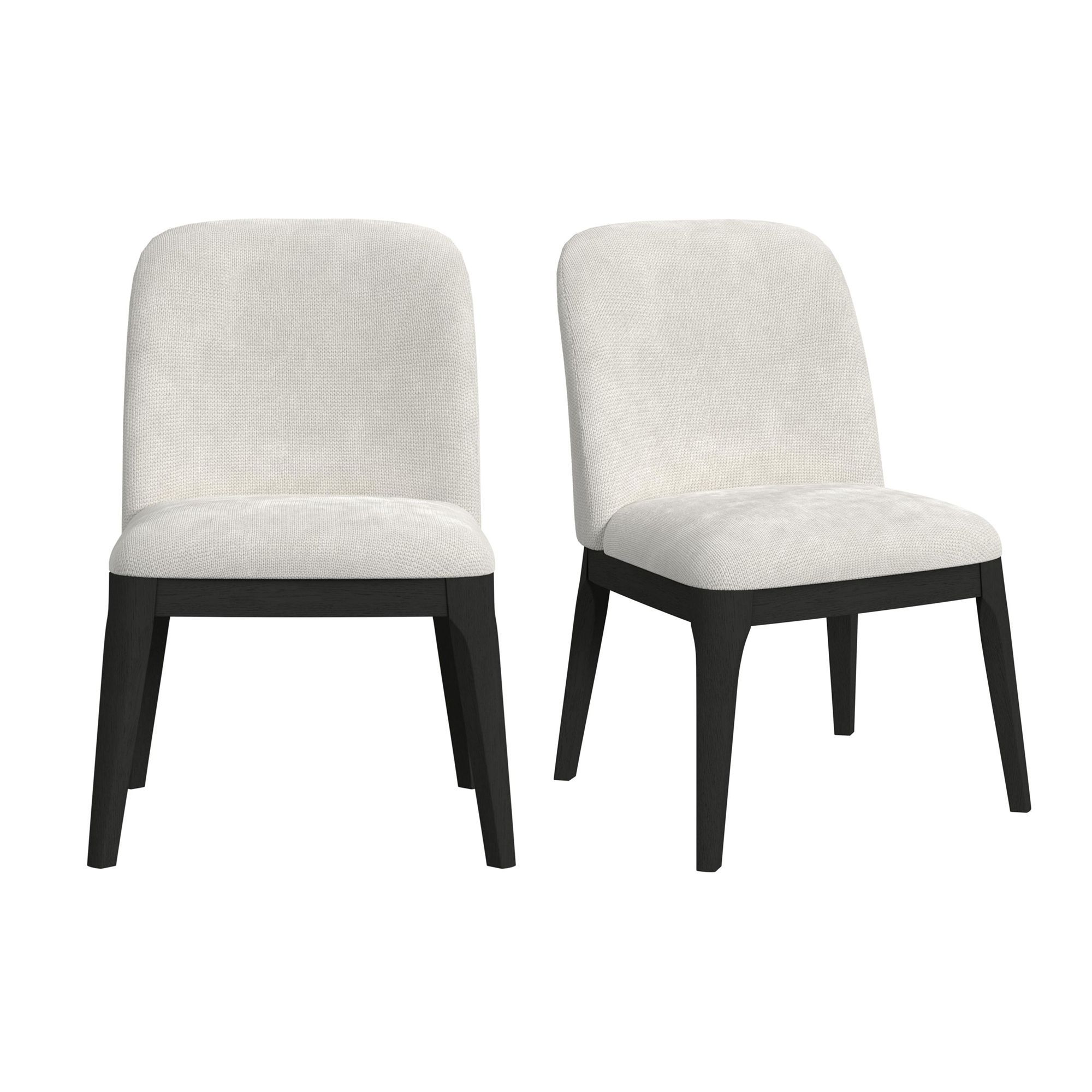 Sylvie - Dining Side Chair With Grain (Set of 2) - White / Black