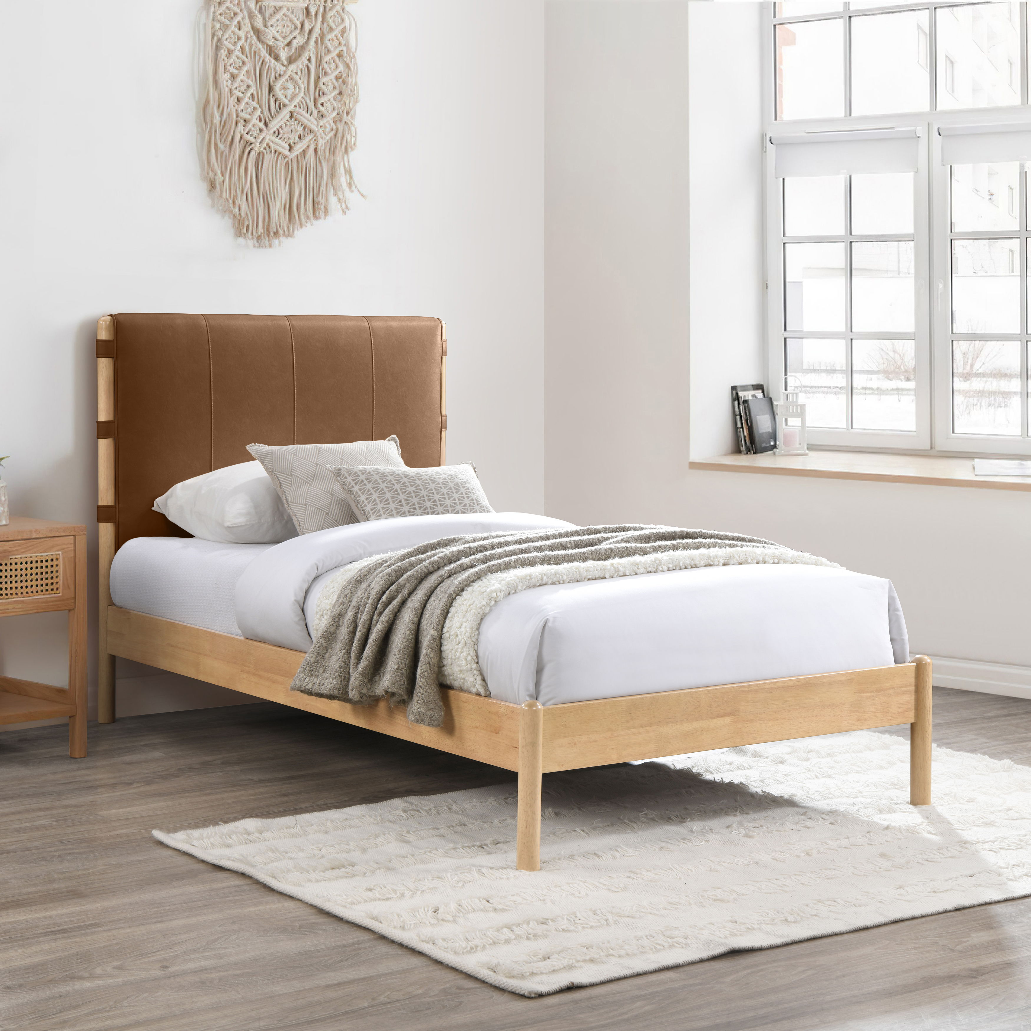 Asher - Twin Bed - Cognac