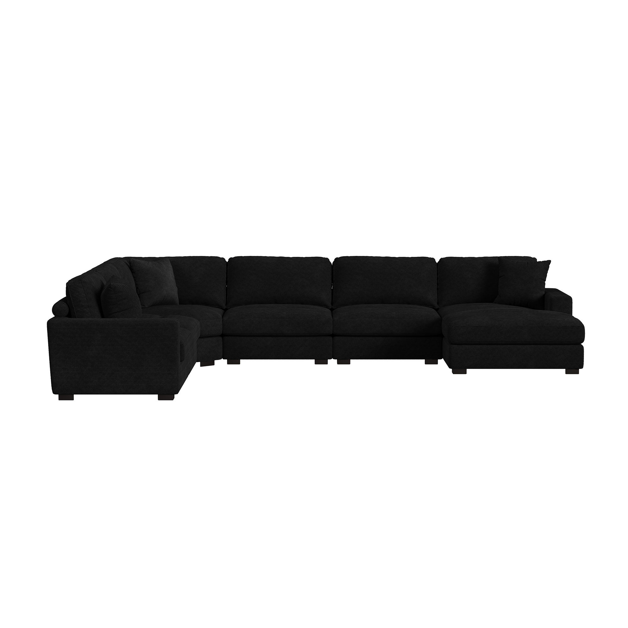 Arizona - Modular Wedge With 1 Pillow 20" - Steno Black