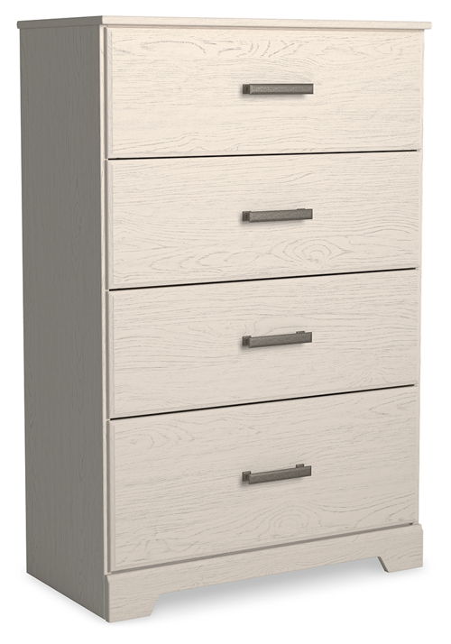 Stelsie - Four Drawer Chest - White, white