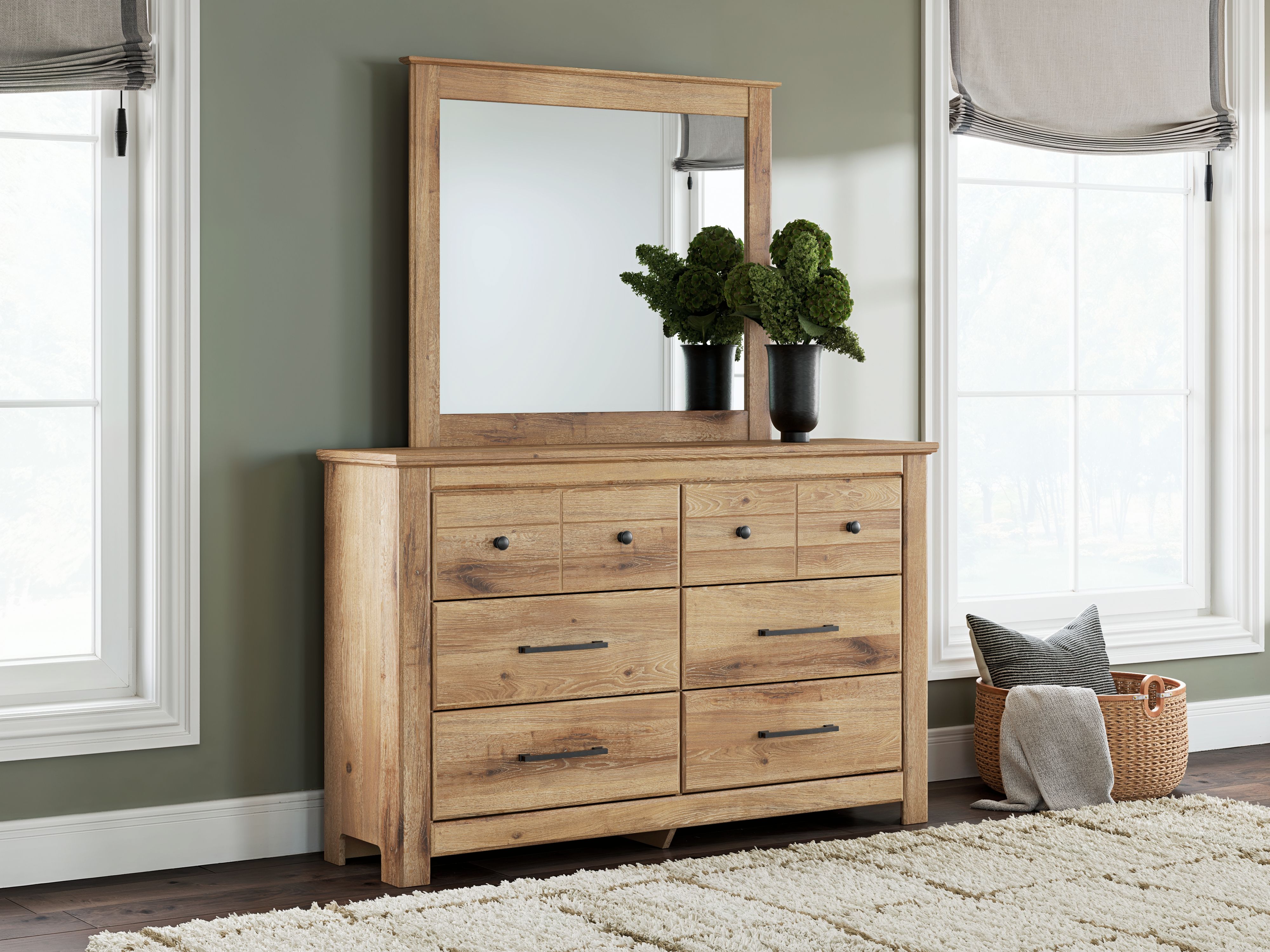 Makidern - Dresser And Mirror - Tan