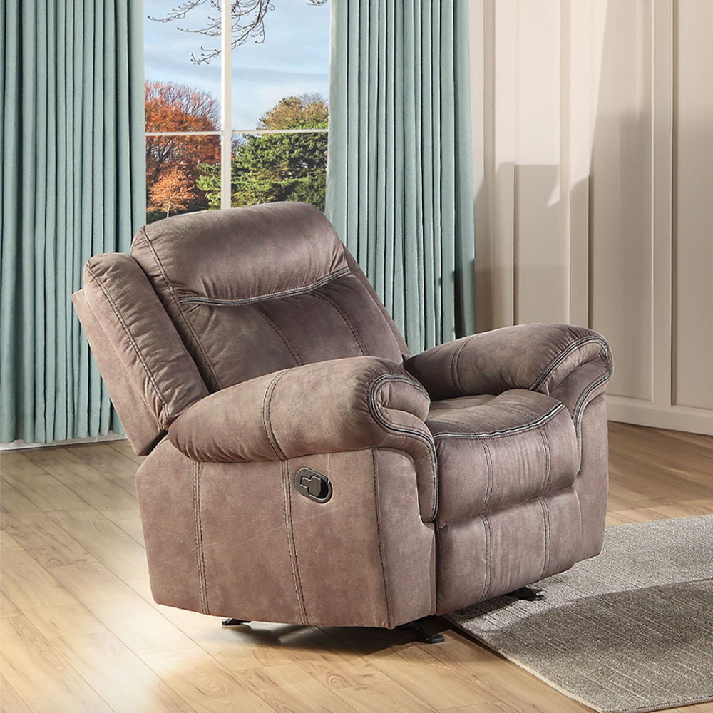 Zubaida - Motion Glider Recliner - Two Tone Chocolate Velvet, dark brown